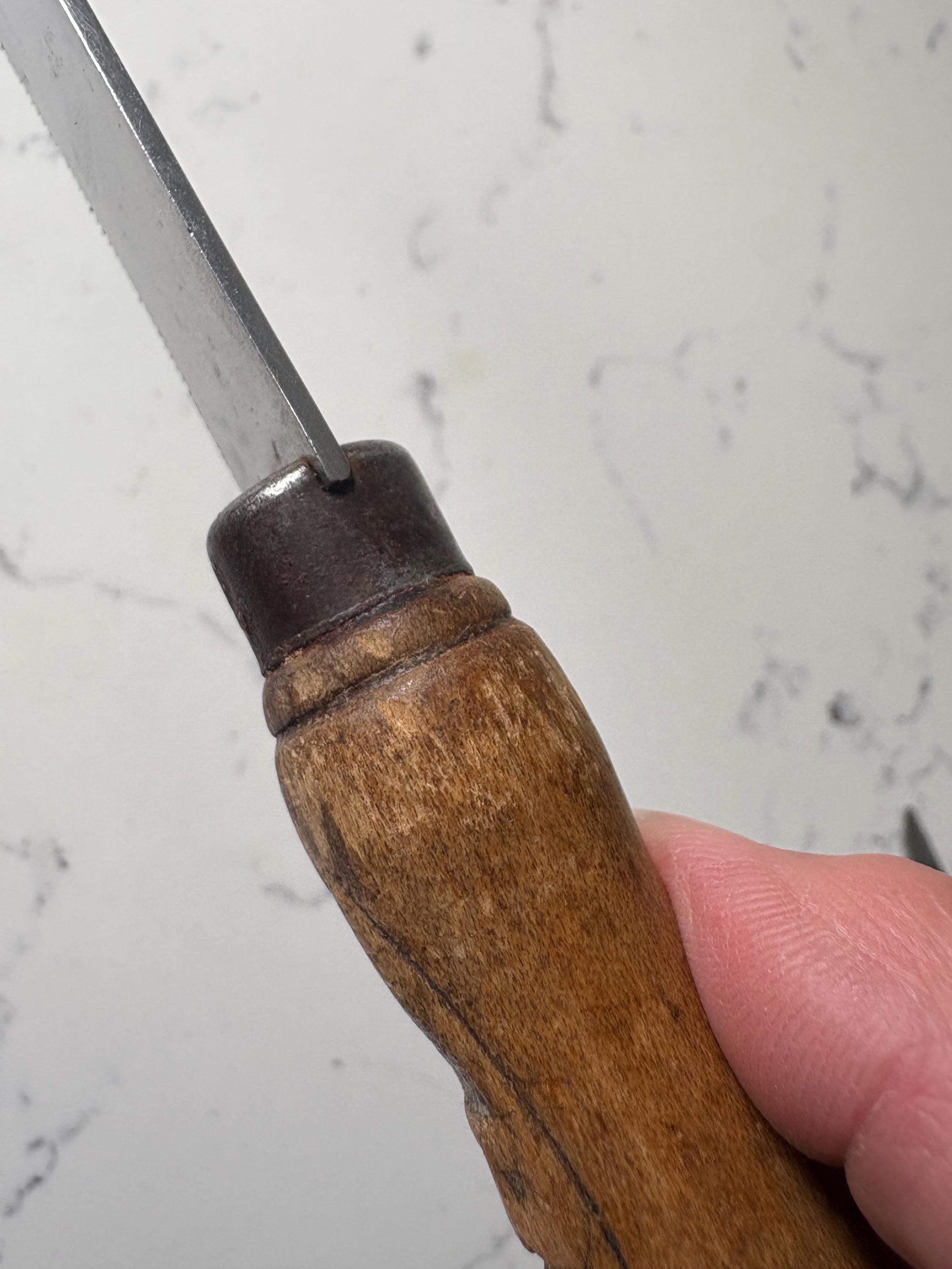 Old Bread Slicer, Carved Handle Bread Slicer, Kitchenalia