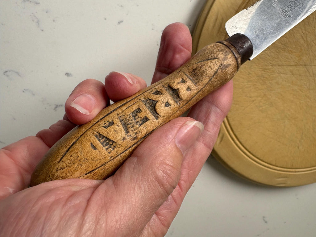 Old Bread Slicer, Carved Handle Bread Slicer, Kitchenalia