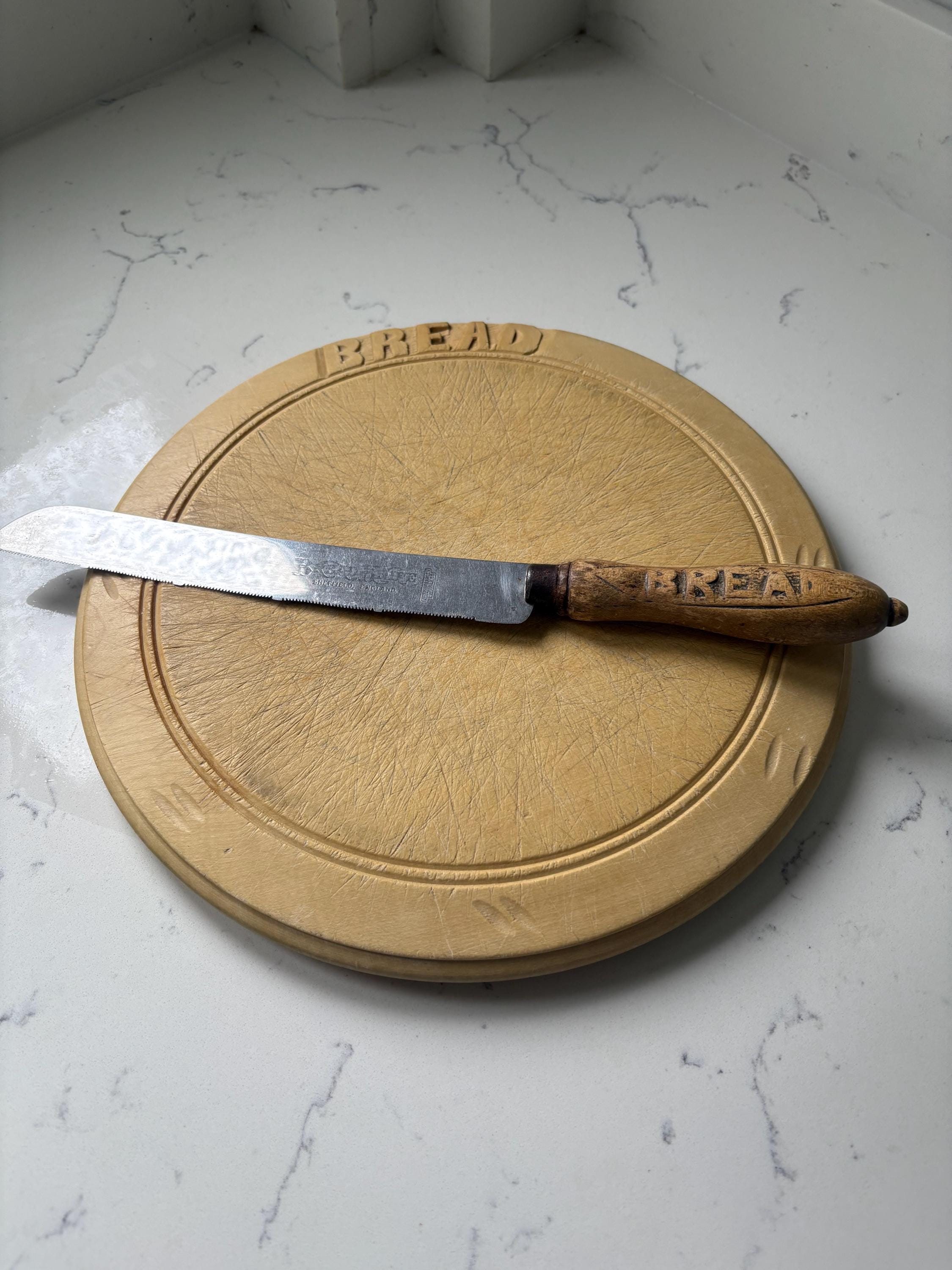 Old Bread Slicer, Carved Handle Bread Slicer, Kitchenalia