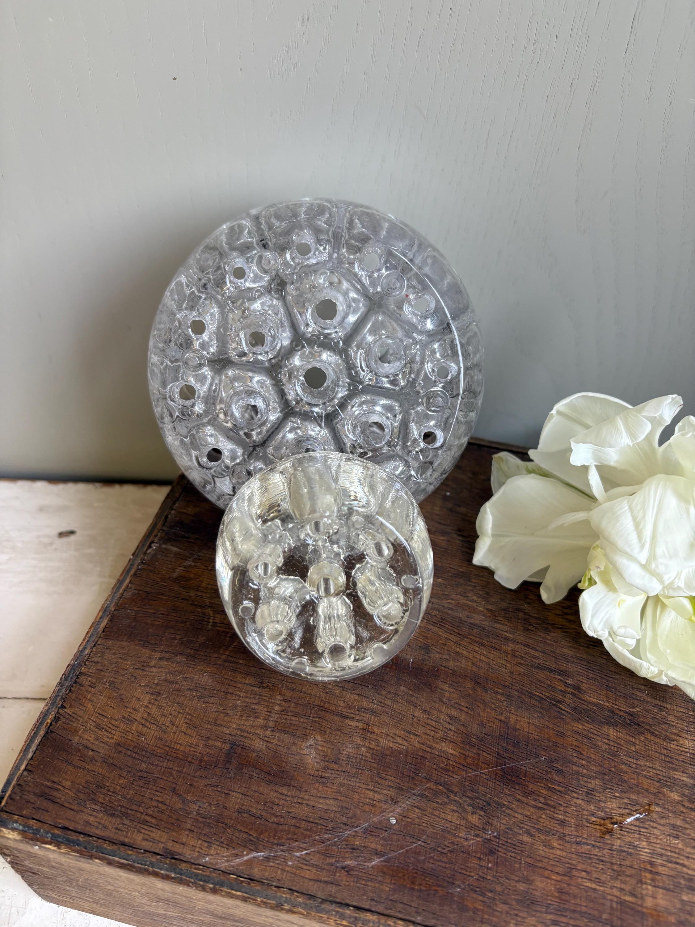 Two Vintage Glass Flower Frogs, Floristry, Flower Arranging