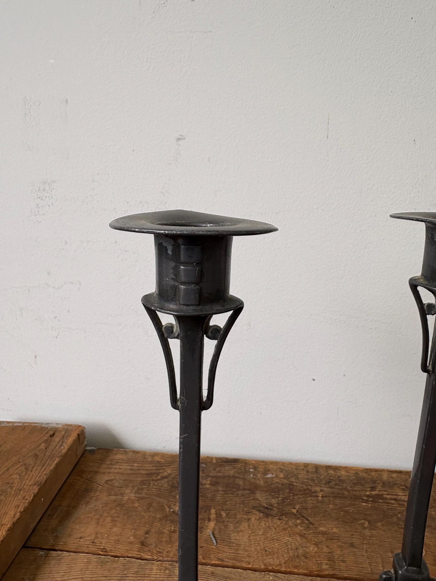 Art Nouveau Candlesticks, Metal Candlesticks, Art Deco.