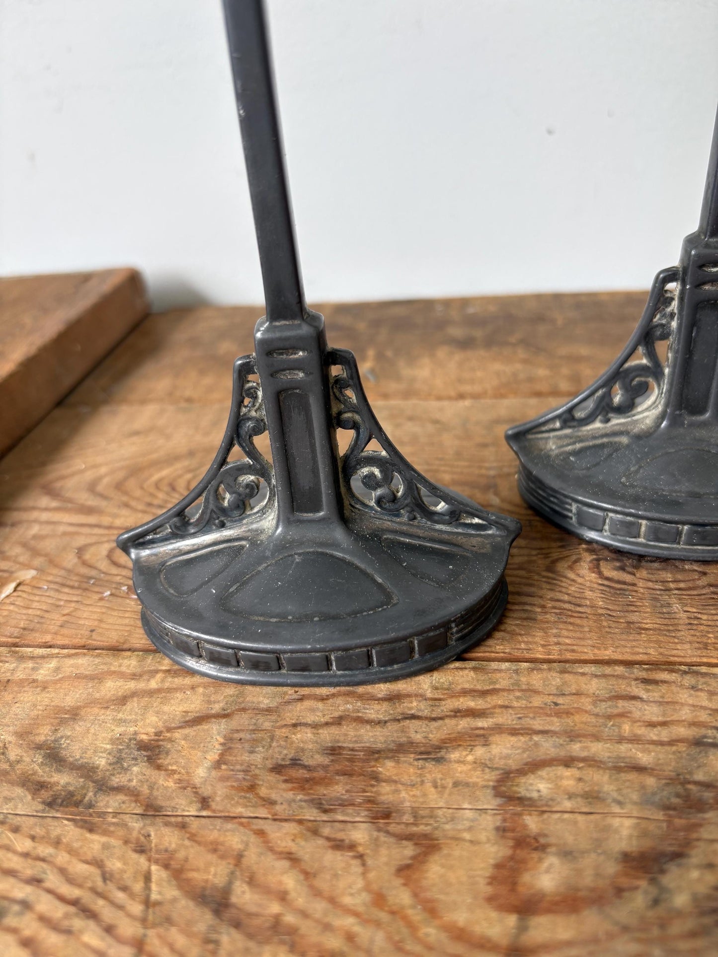 Art Nouveau Candlesticks, Metal Candlesticks, Art Deco.