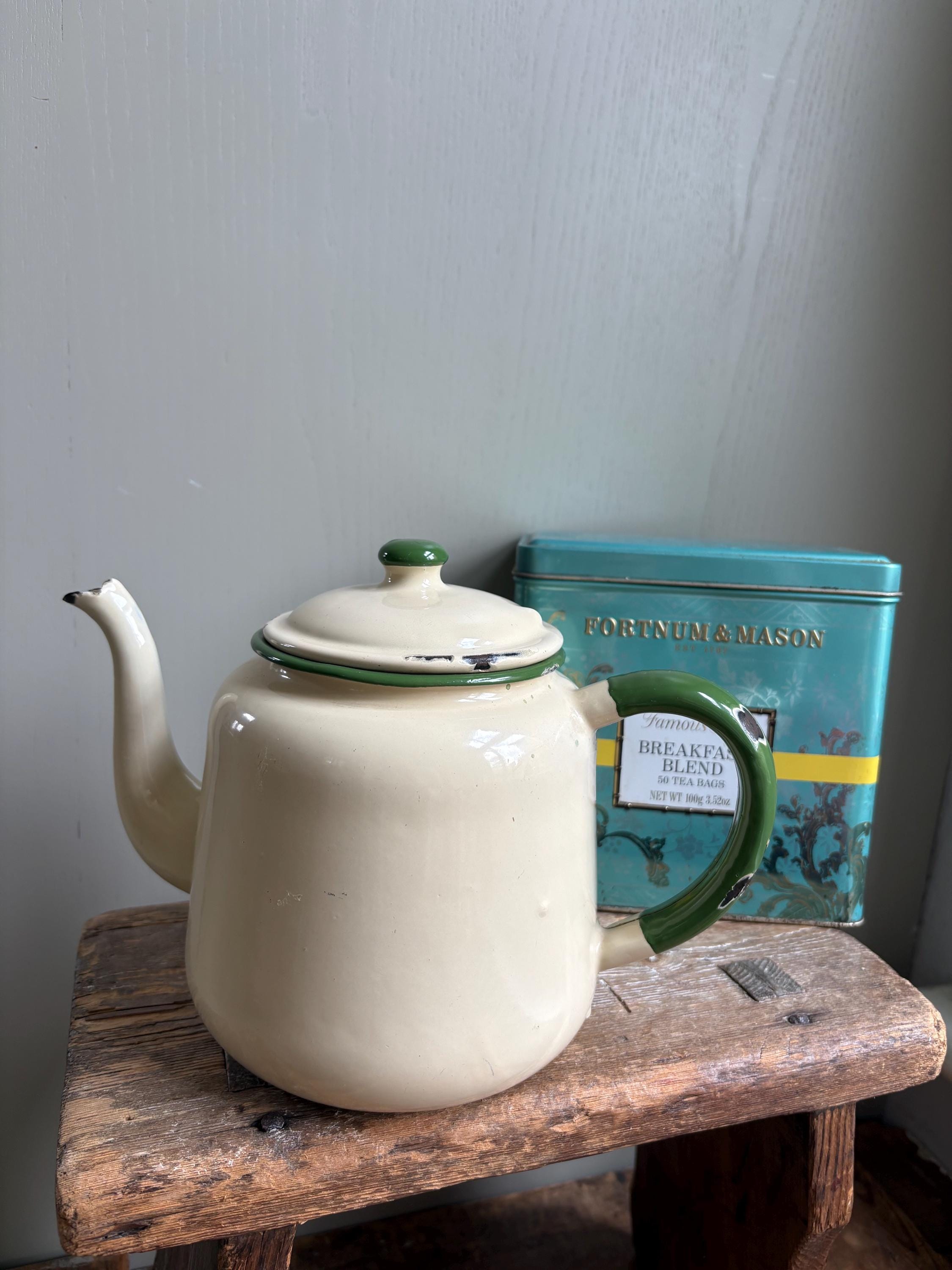 Vintage Enamel Tea Pot
