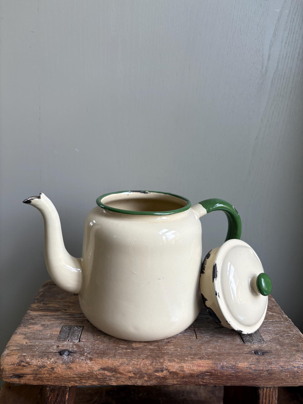 Vintage Enamel Tea Pot