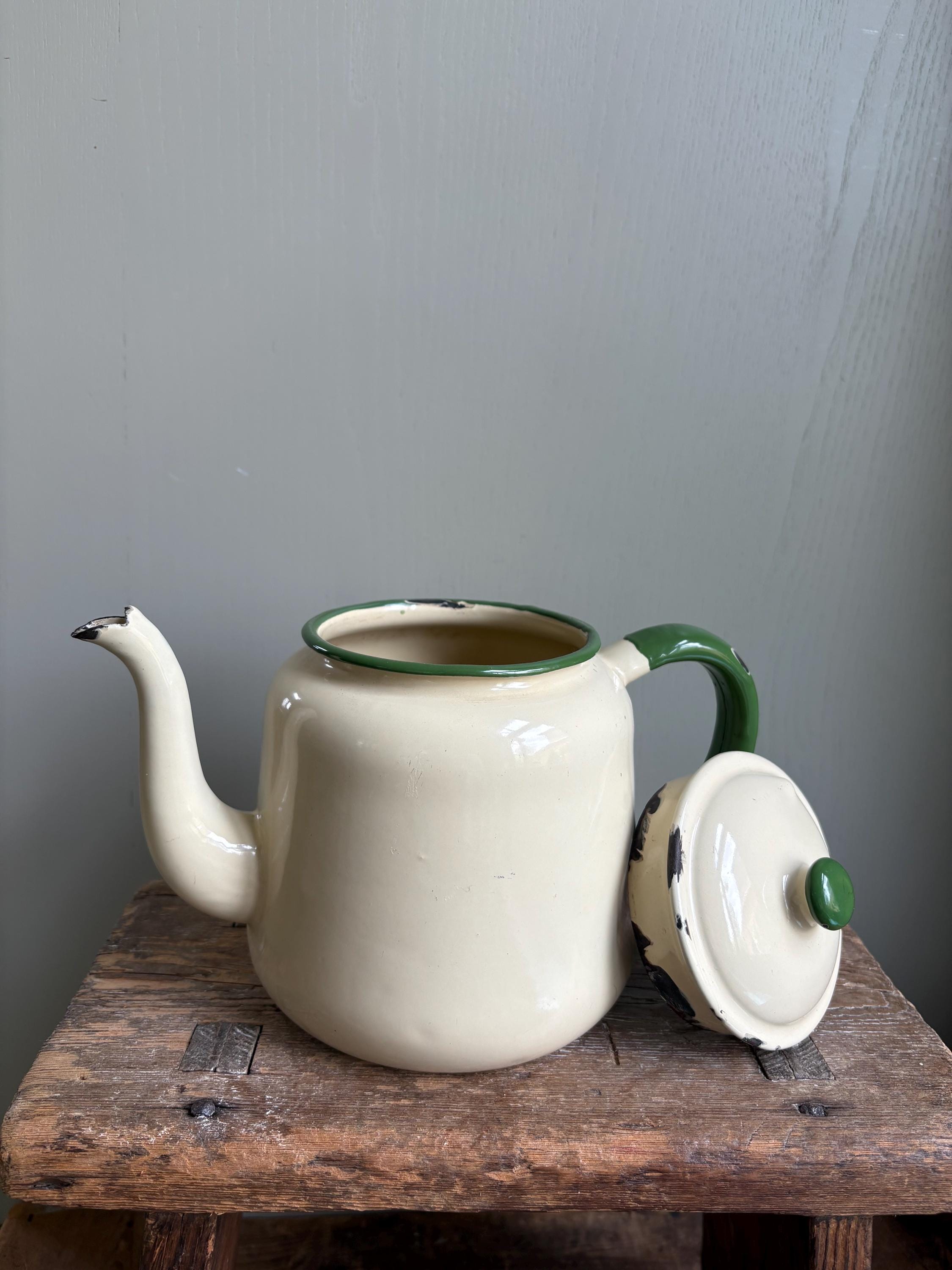 Vintage Enamel Tea Pot