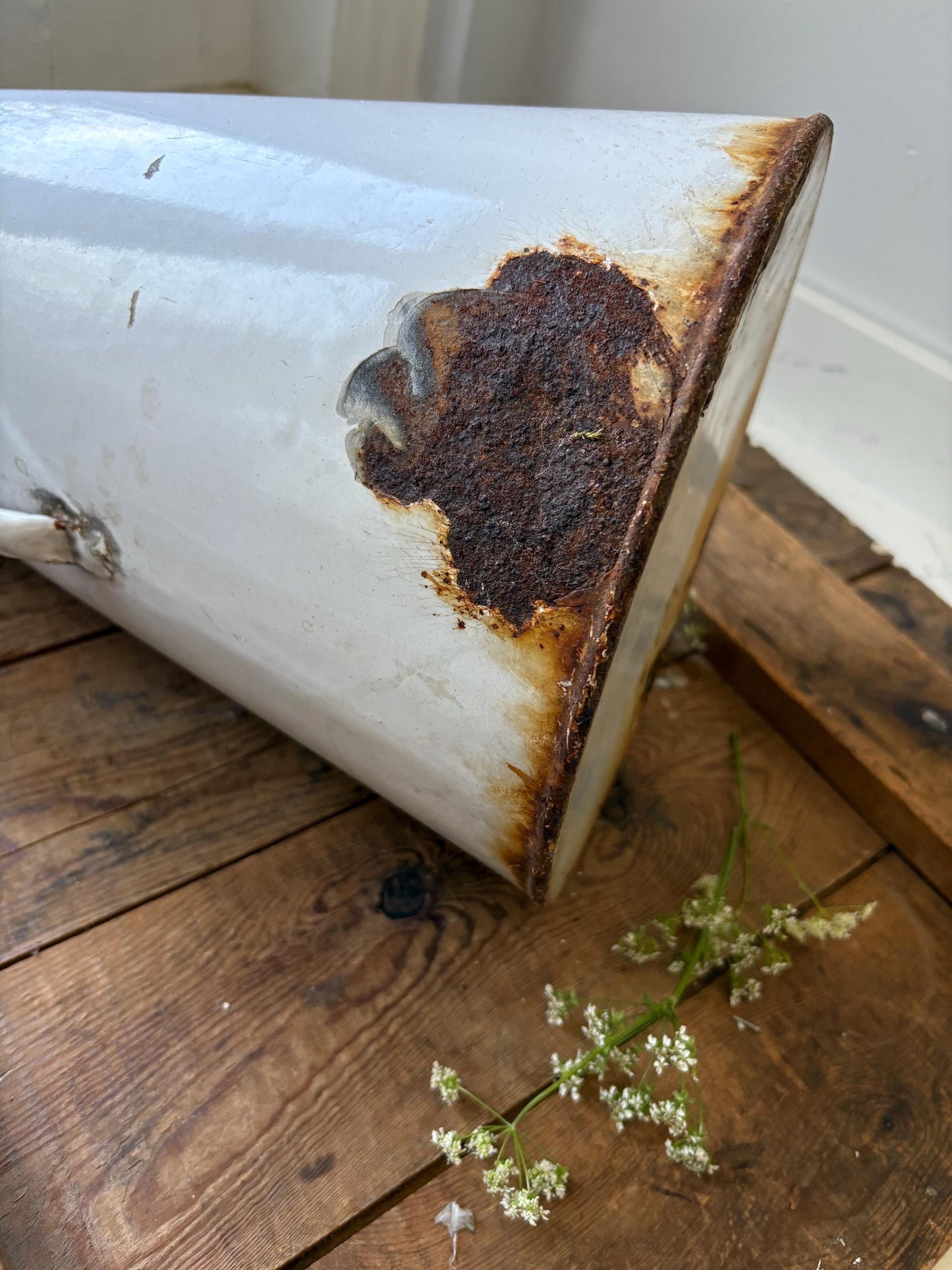 Enamelware Jug, Enamel pitcher, Vintage Ewer