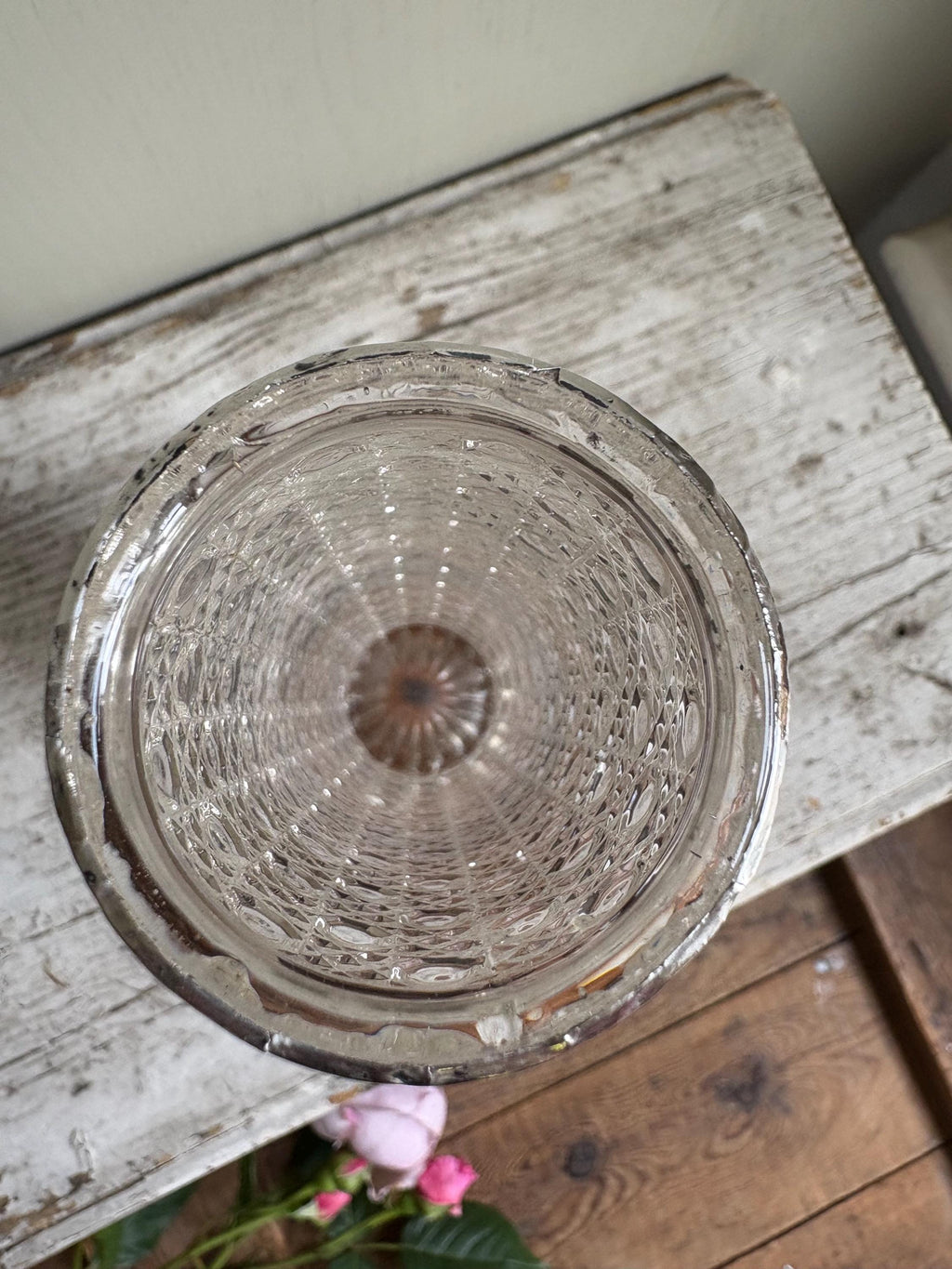 Pressed Glass Vintage Vase, Flowe Vase