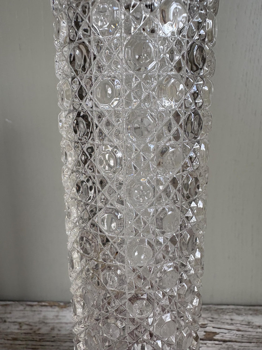 Pressed Glass Vintage Vase, Flowe Vase