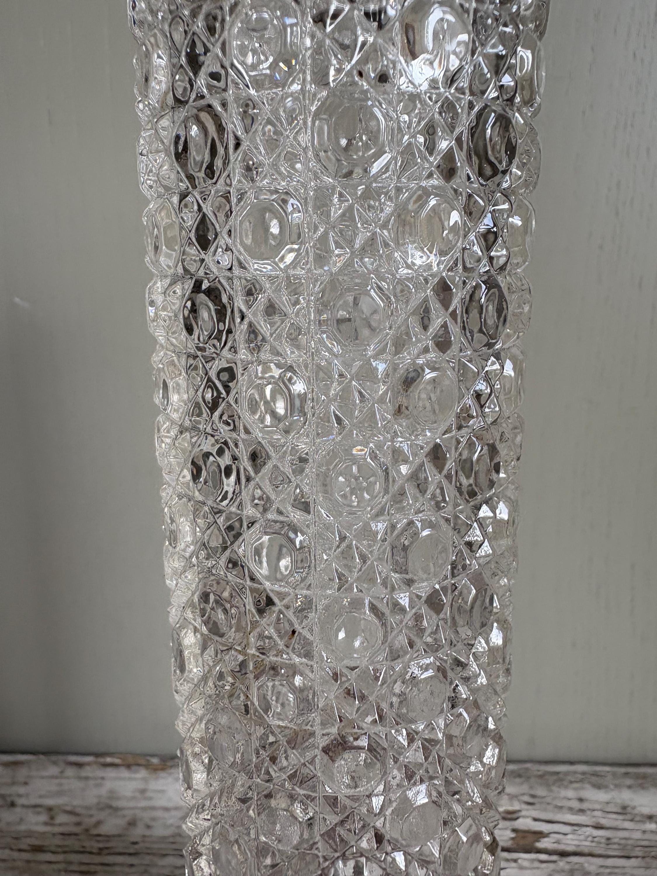 Pressed Glass Vintage Vase, Flowe Vase