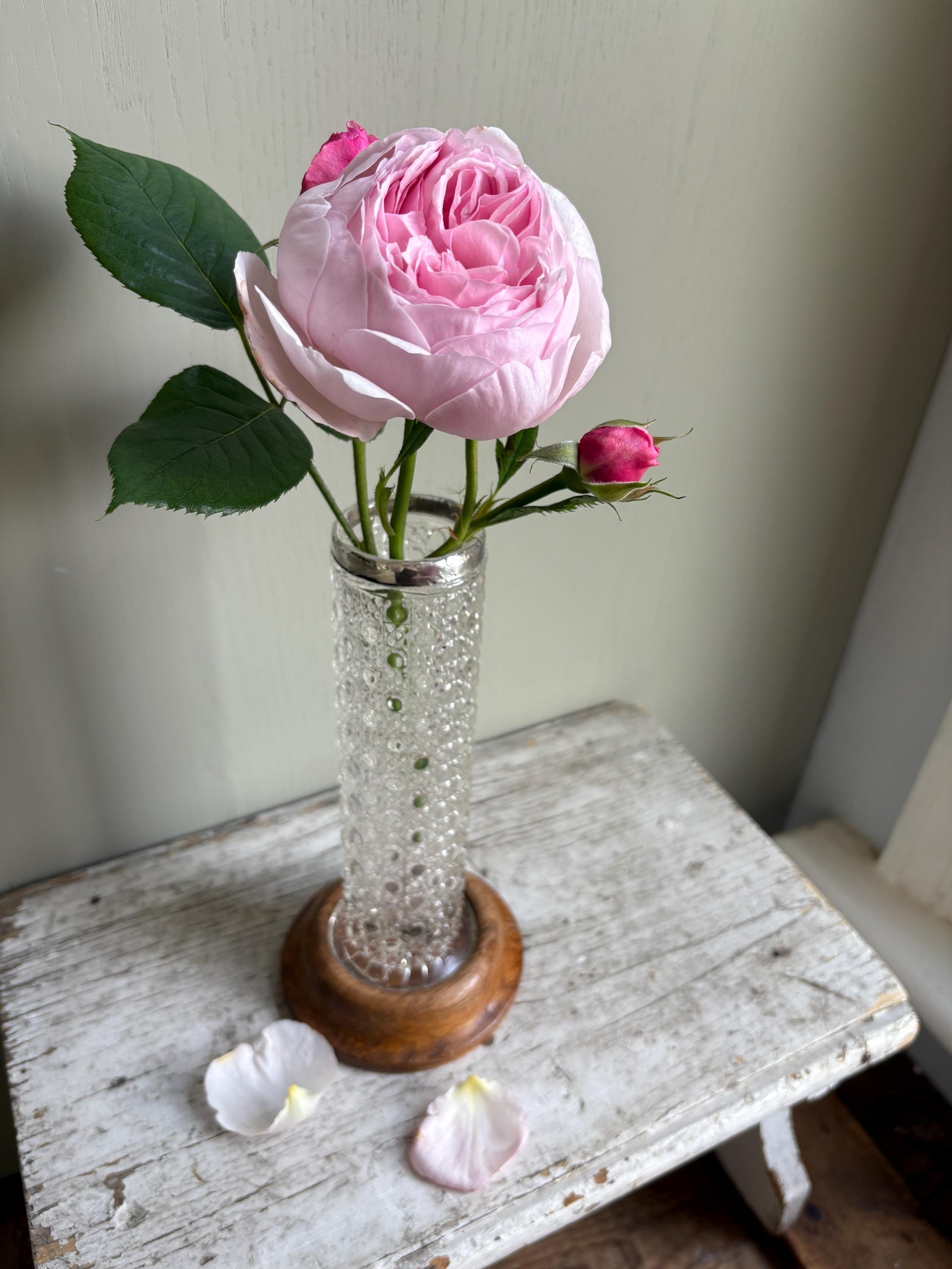 Pressed Glass Vintage Vase, Flowe Vase
