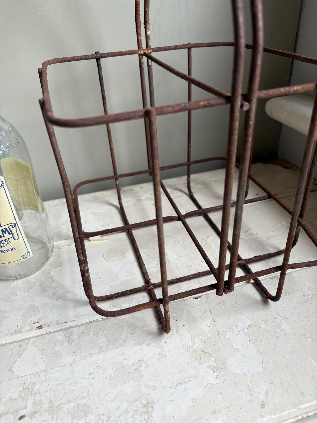 French Vintage Bottle Crate, Bottle Carrier