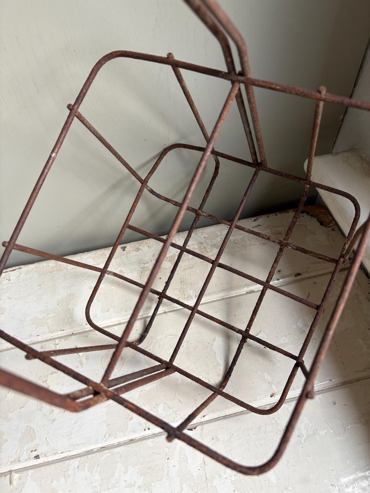 French Vintage Bottle Crate, Bottle Carrier