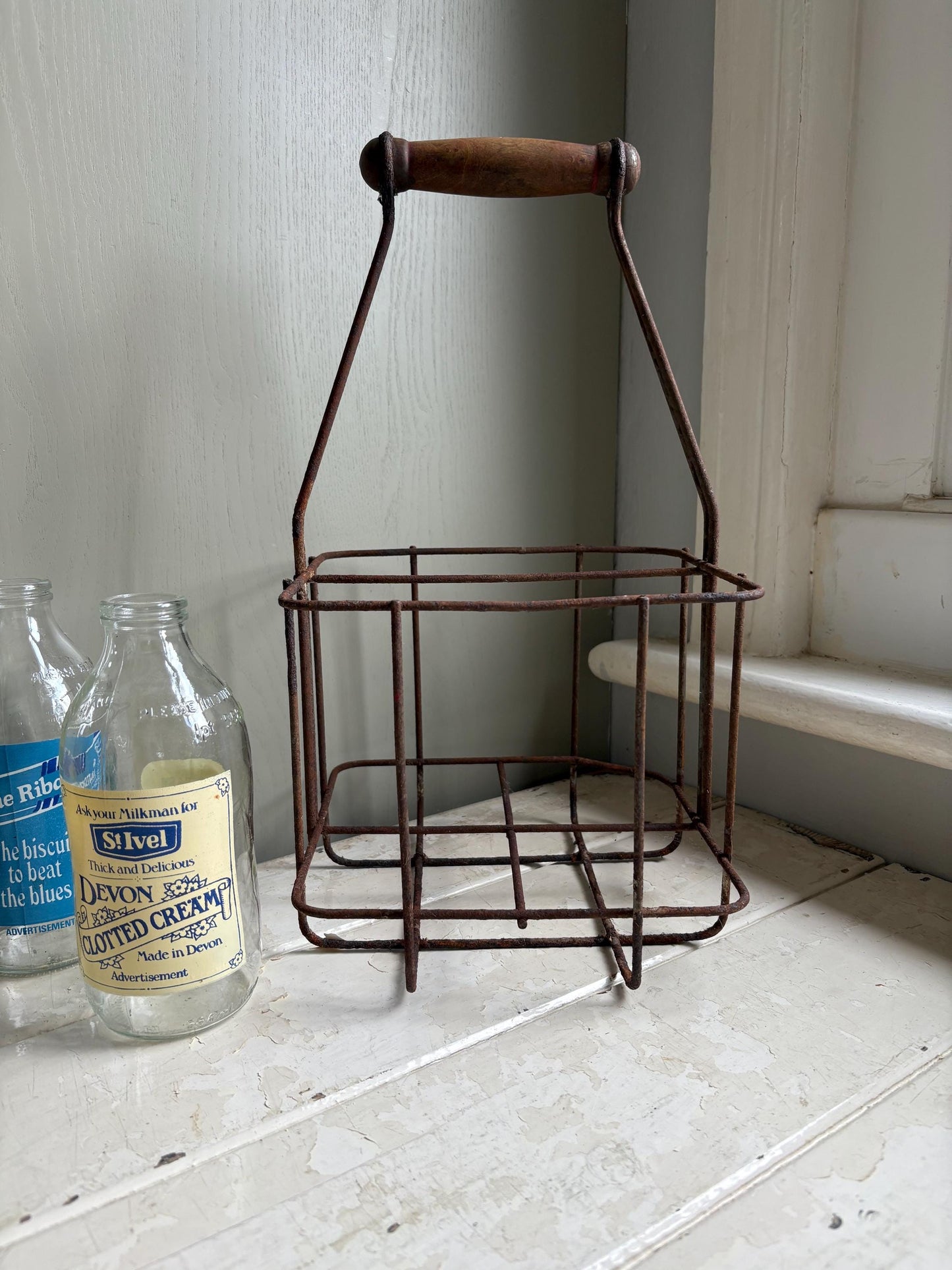 French Vintage Bottle Crate, Bottle Carrier