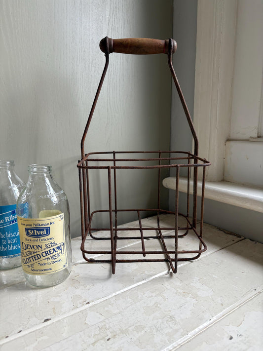 French Vintage Bottle Crate, Bottle Carrier