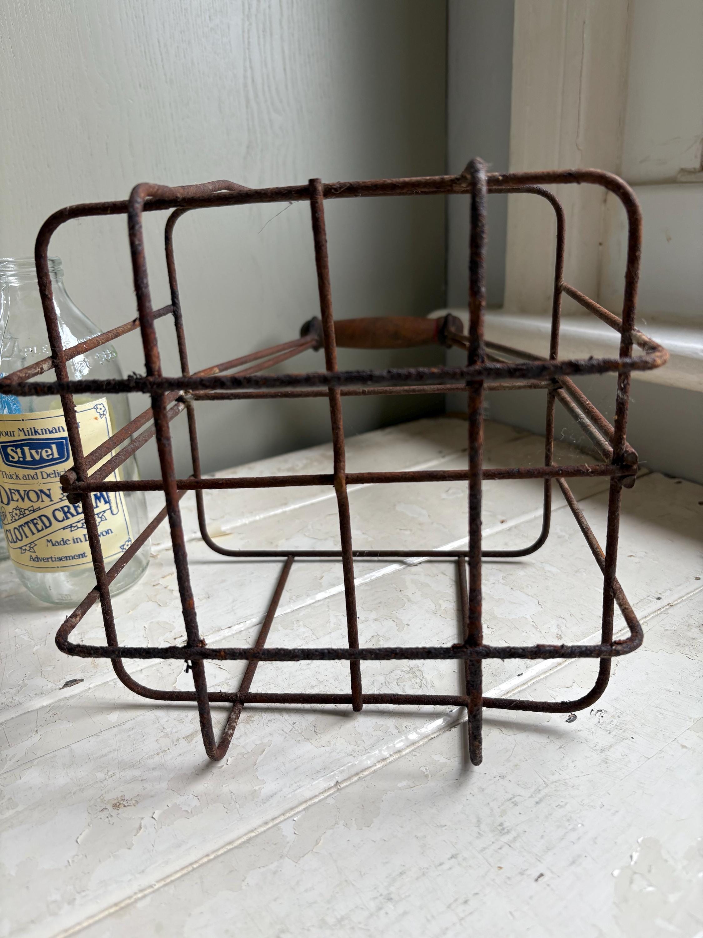 French Vintage Bottle Crate, Bottle Carrier