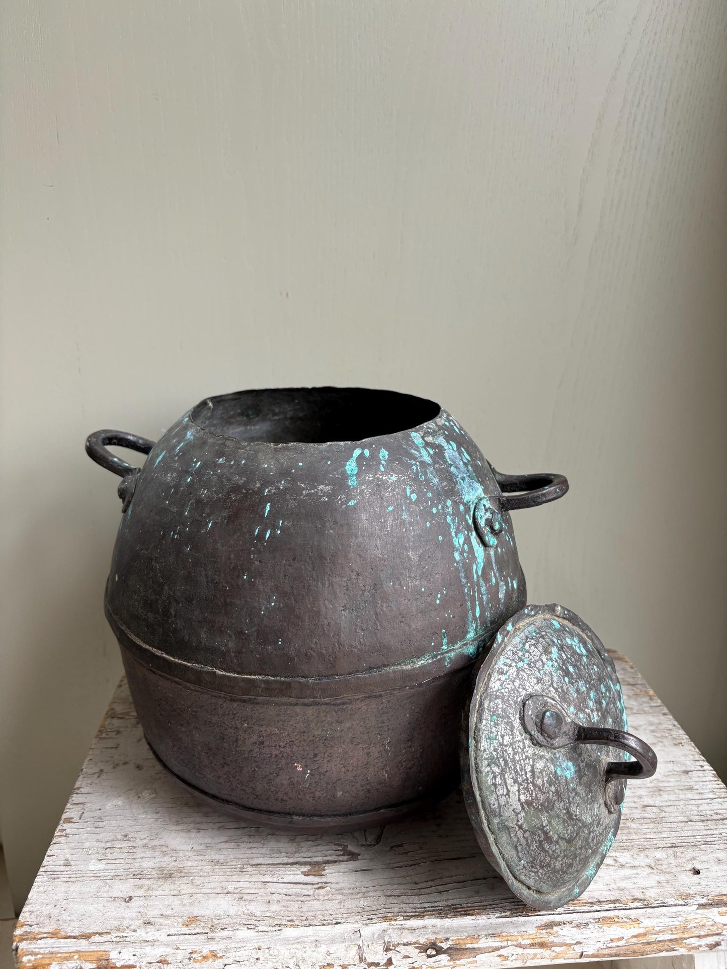 Old French Copper Cauldron, French Copper Cooking Pot, Kitchenalia.