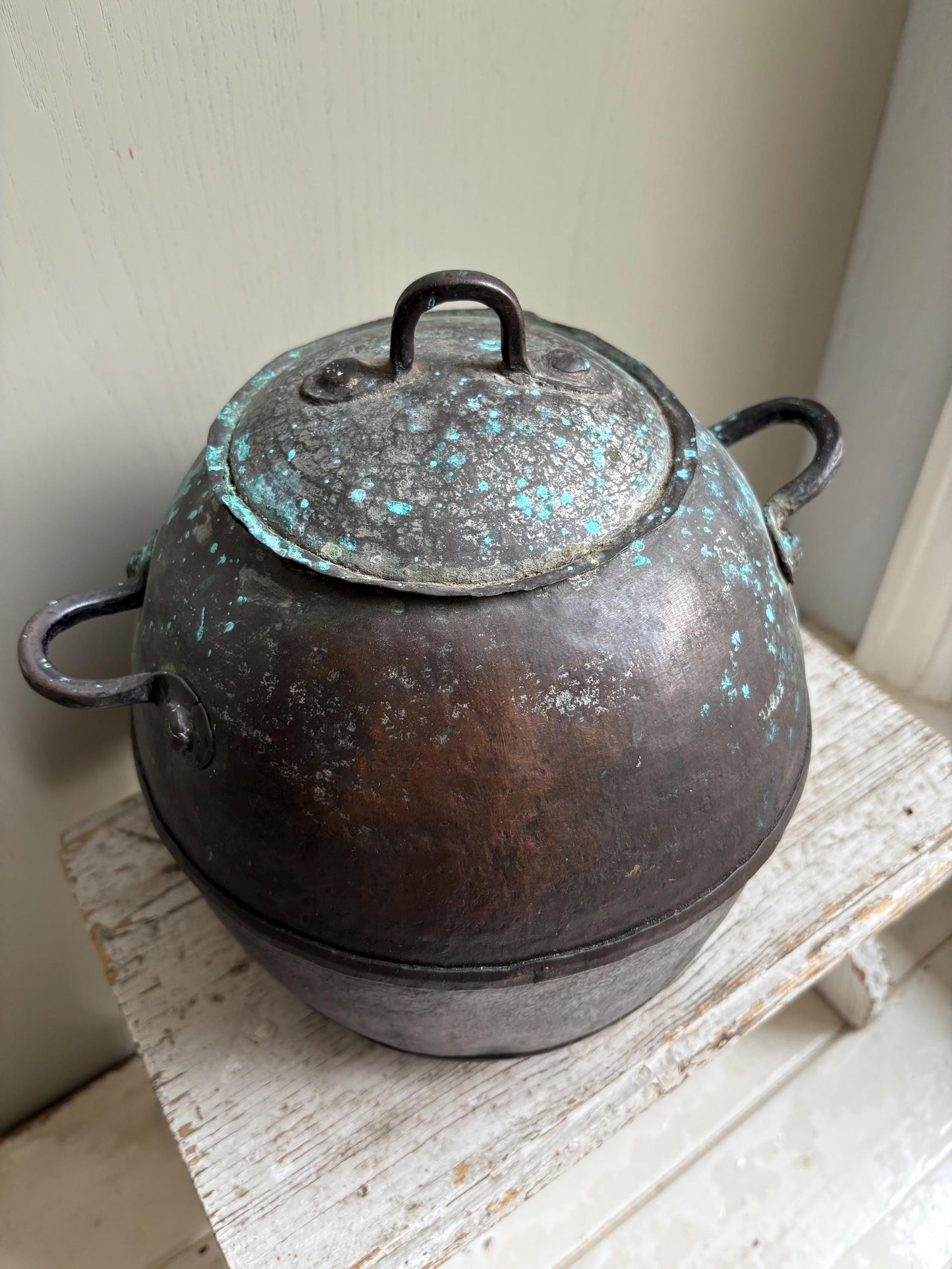 Old French Copper Cauldron, French Copper Cooking Pot, Kitchenalia.