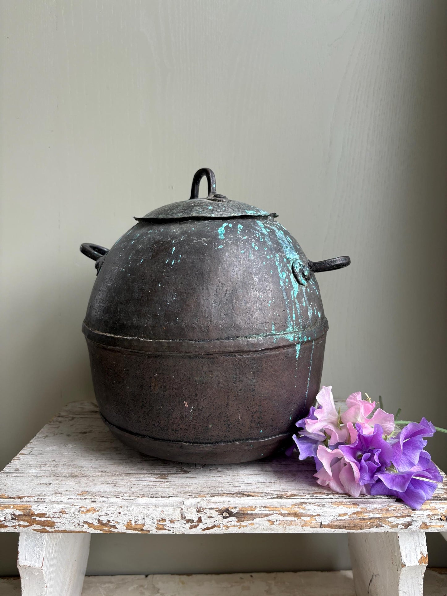 Old French Copper Cauldron, French Copper Cooking Pot, Kitchenalia.