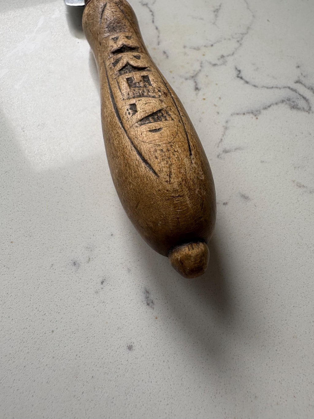Old Bread Slicer, Carved Handle Bread Slicer, Kitchenalia