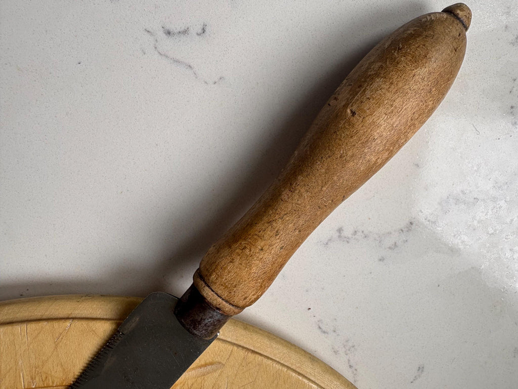 Old Bread Slicer, Carved Handle Bread Slicer, Kitchenalia