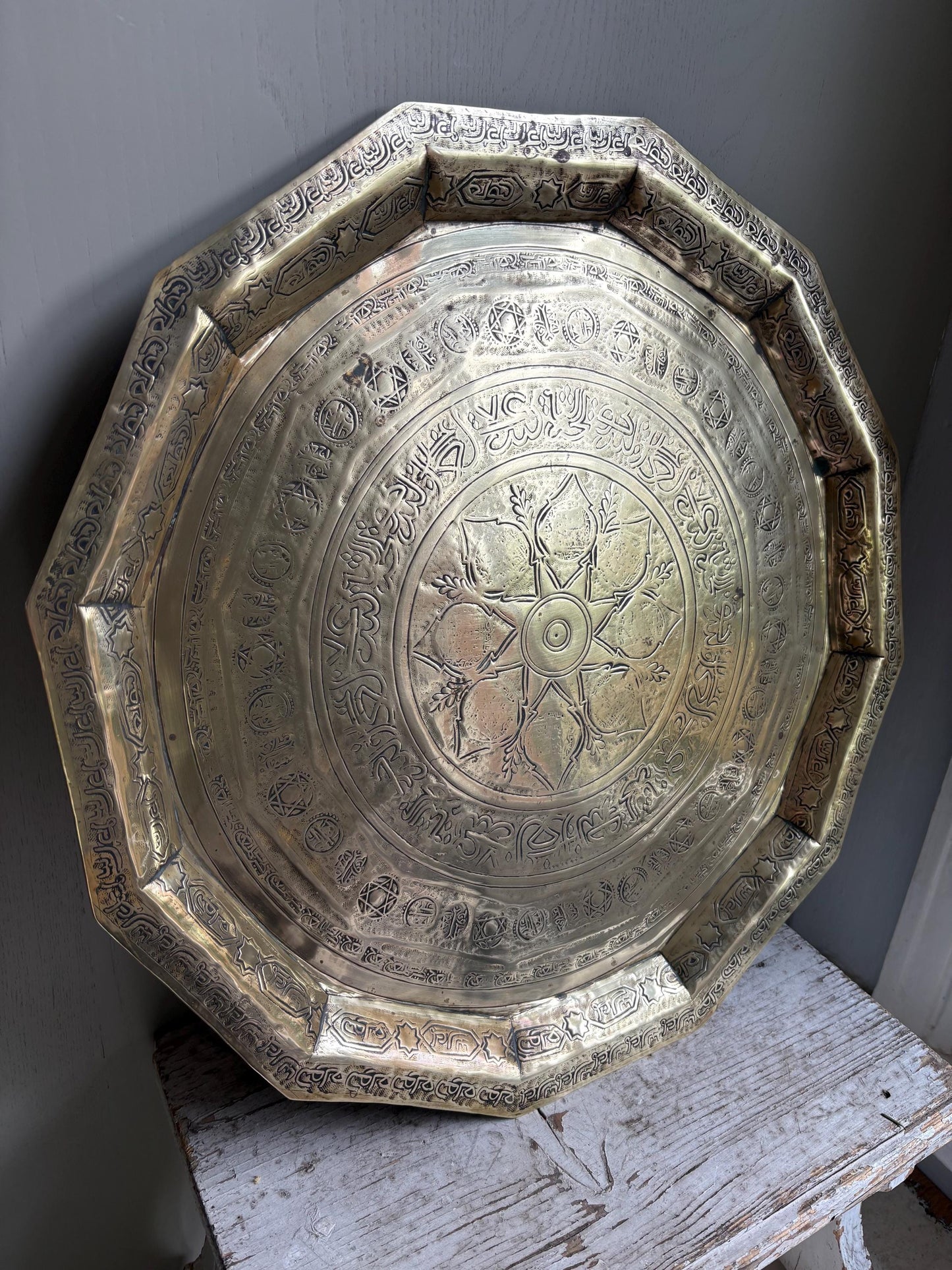 Brass Engraved Tray, Brass Charger