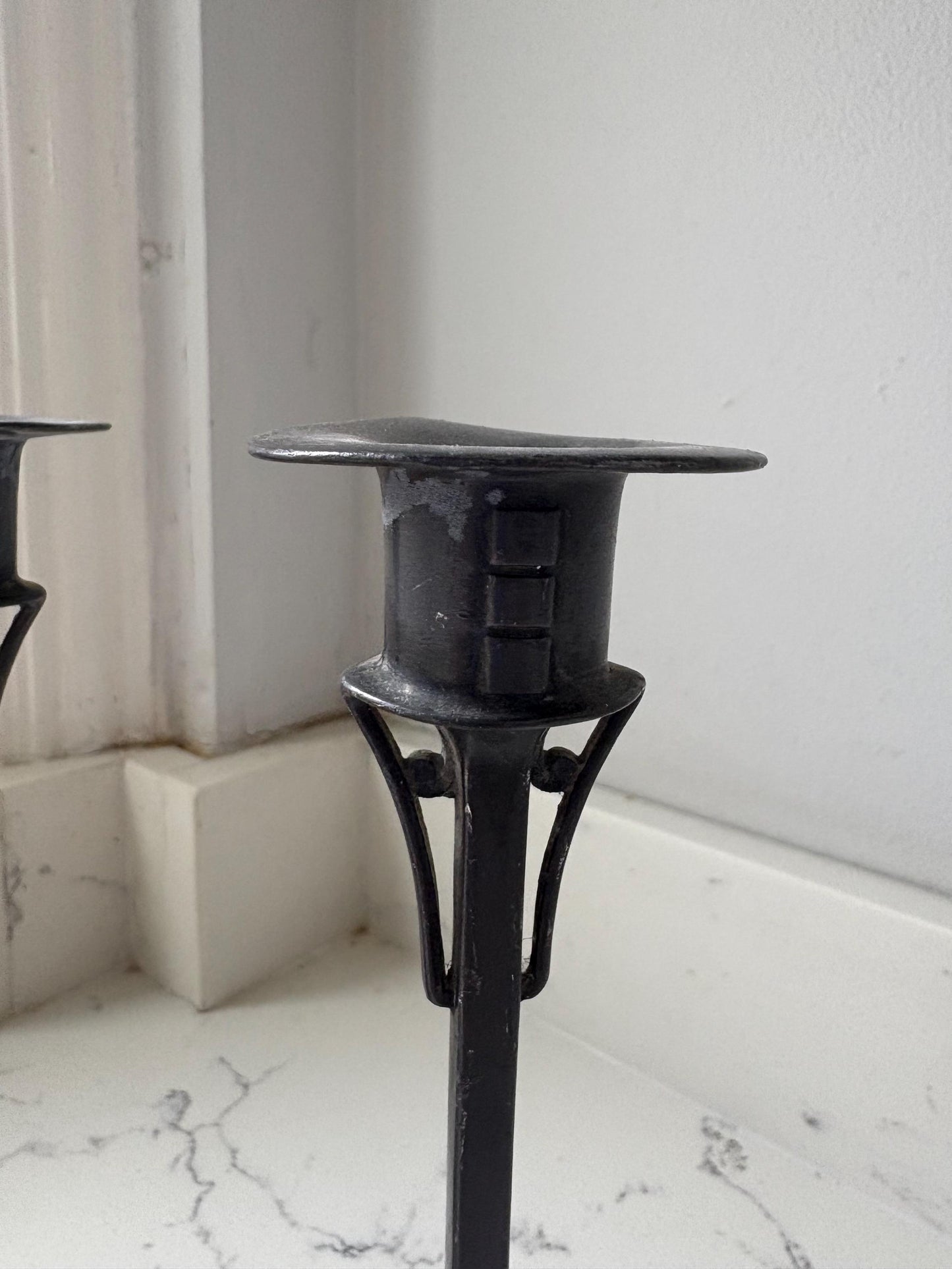 Art Nouveau Candlesticks, Metal Candlesticks, Art Deco.