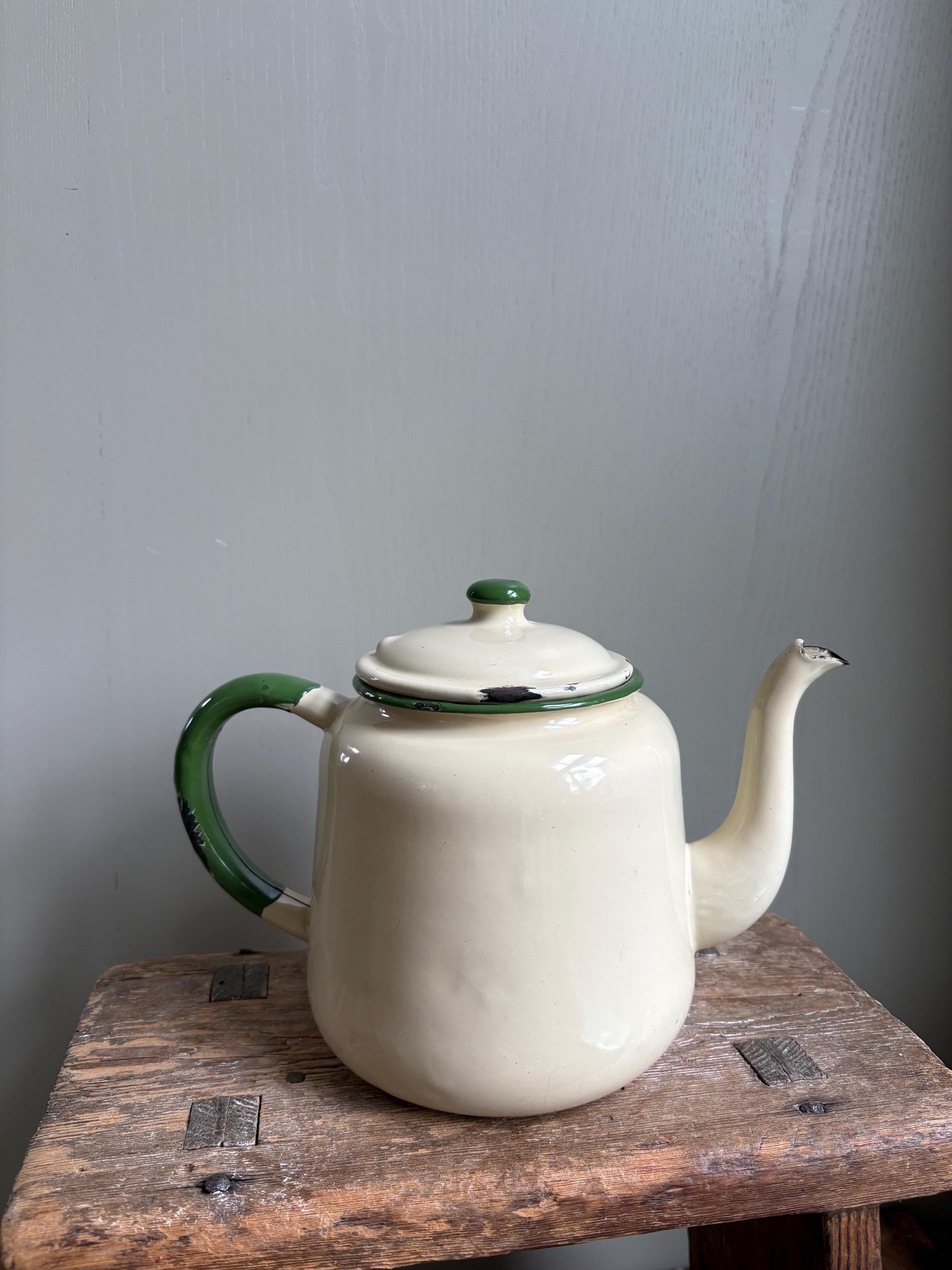 Vintage Enamel Tea Pot
