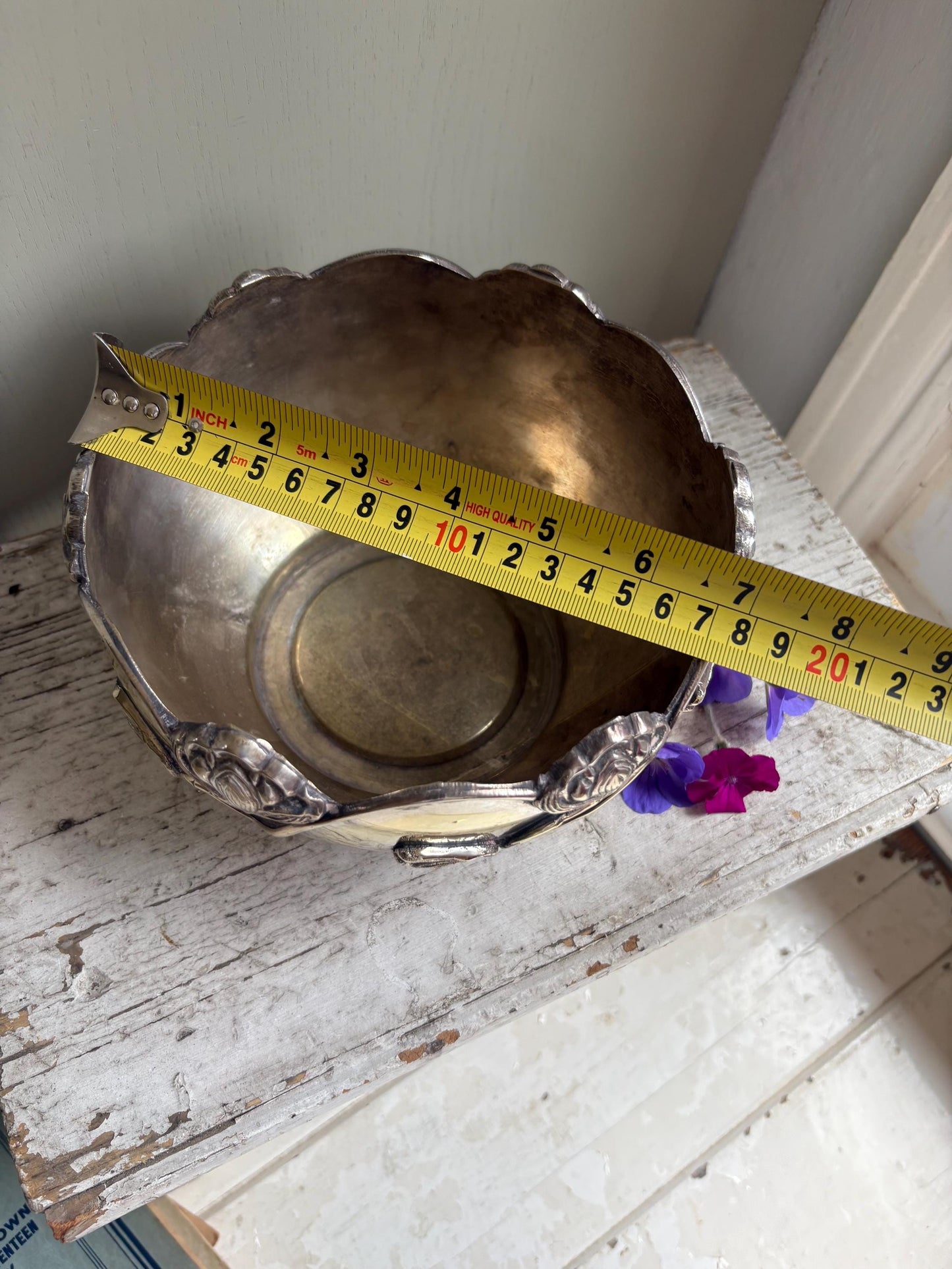 Art Nouveau Silver plated bowl/planter.