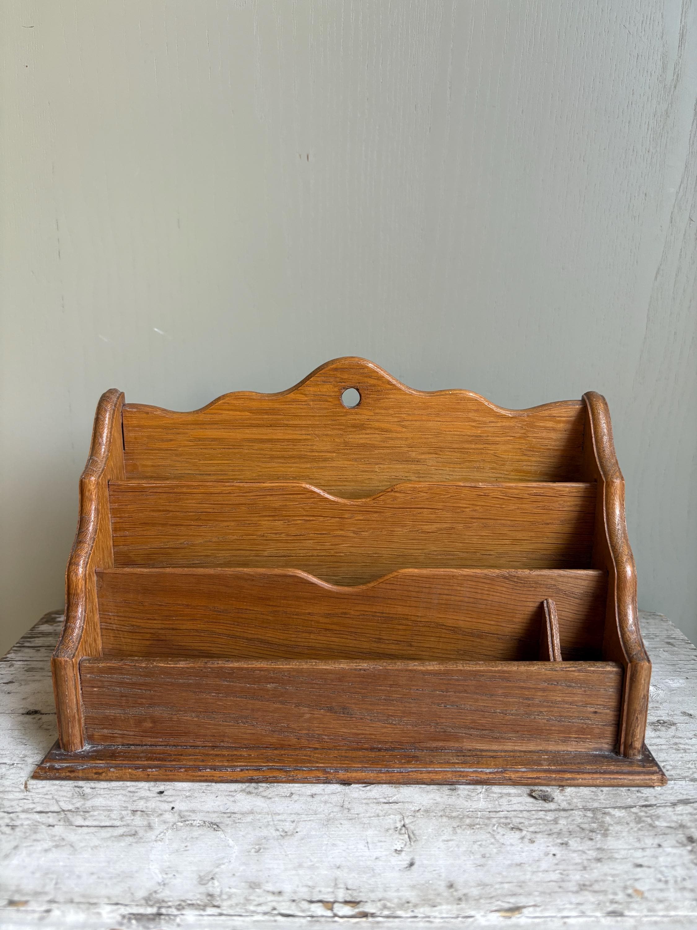 Vintage Wooden Letter Rack, Wall Hanging Letter Rack.