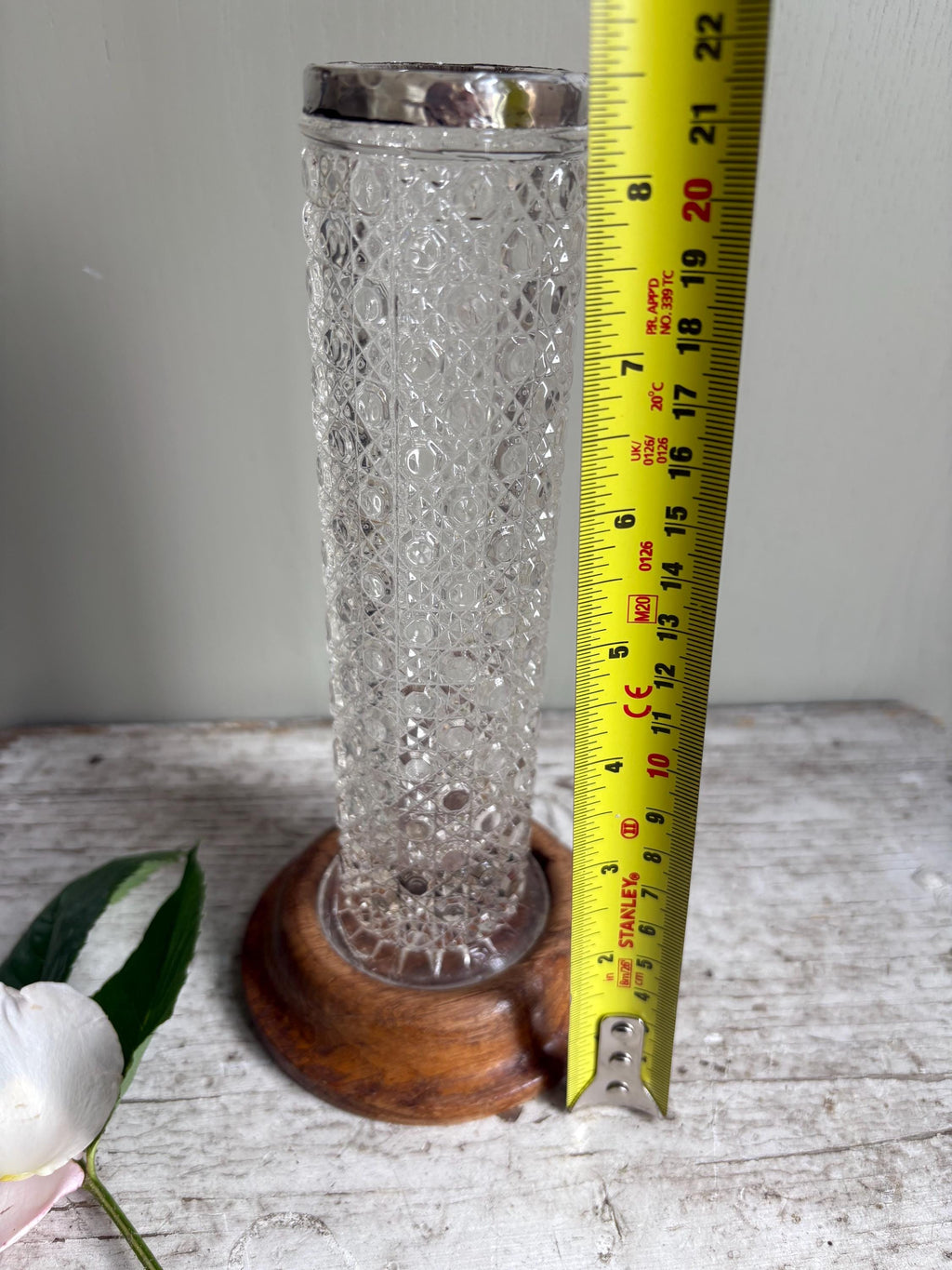 Pressed Glass Vintage Vase, Flowe Vase