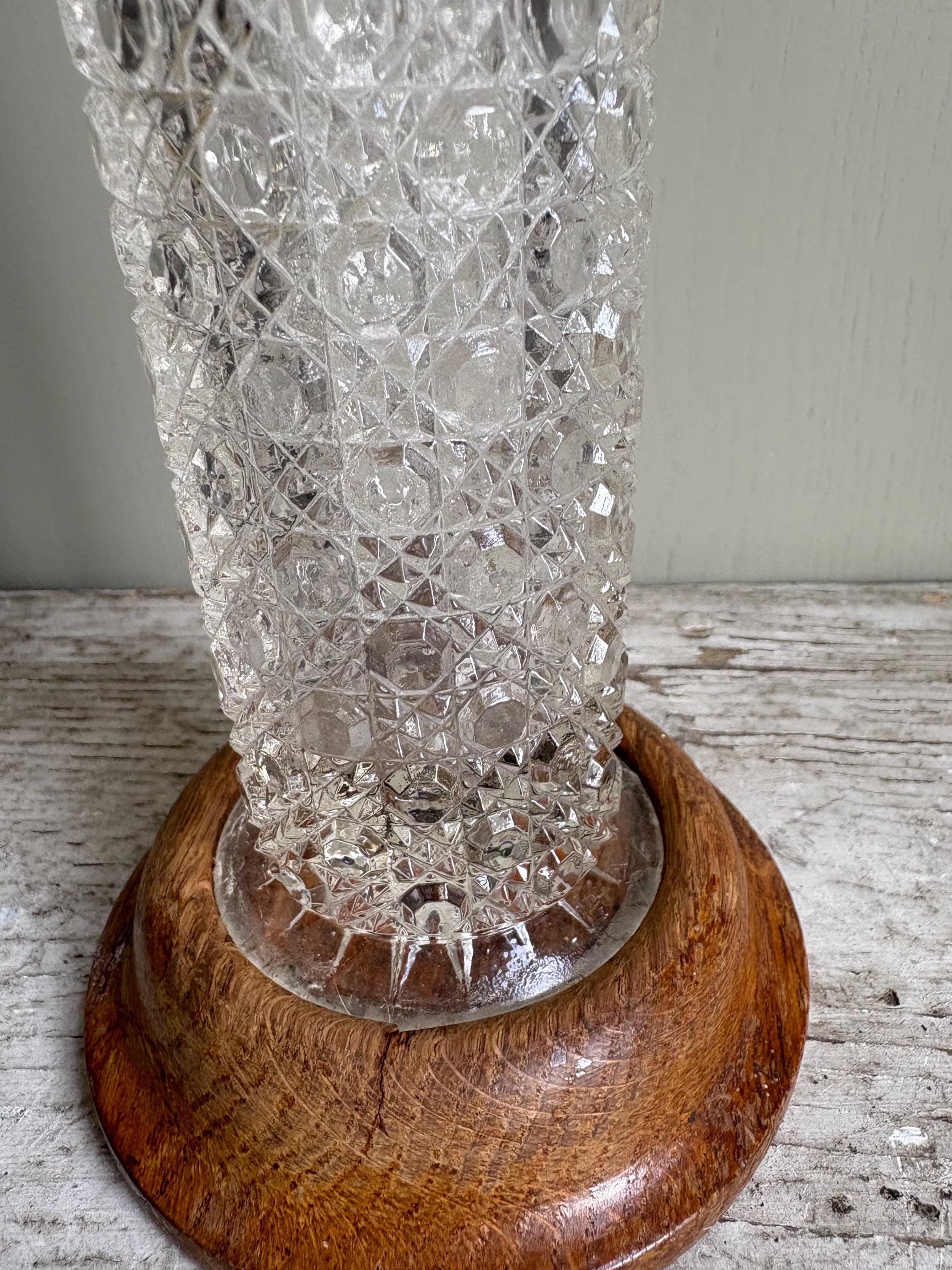 Pressed Glass Vintage Vase, Flowe Vase