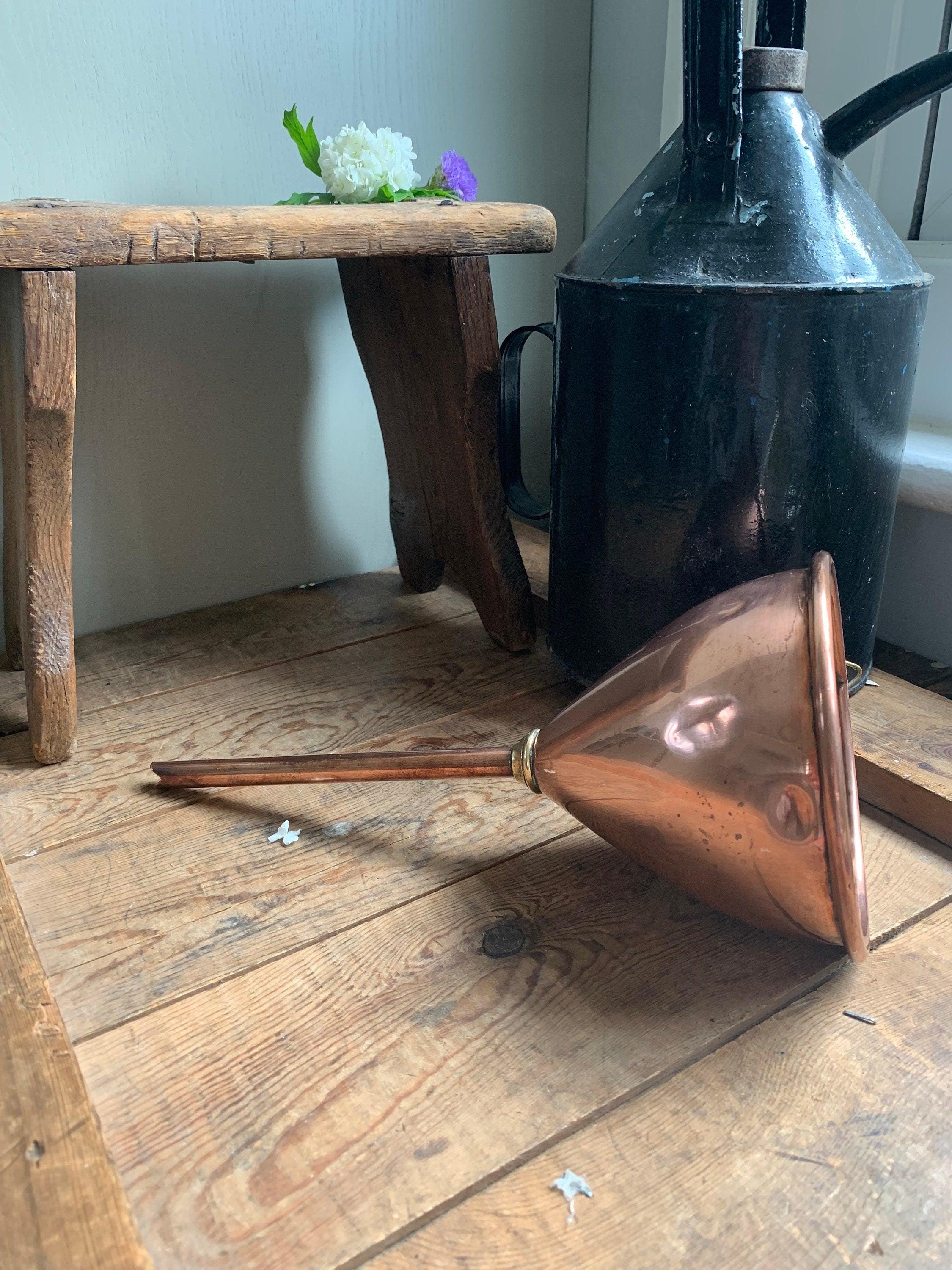 Large Old Copper Funnel, Rustic Decor, Bygone tools
