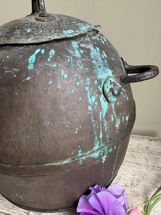 Old French Copper Cauldron, French Copper Cooking Pot, Kitchenalia.