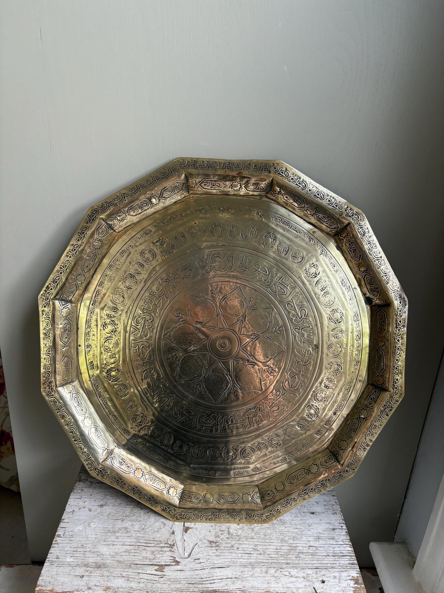 Brass Engraved Tray, Brass Charger