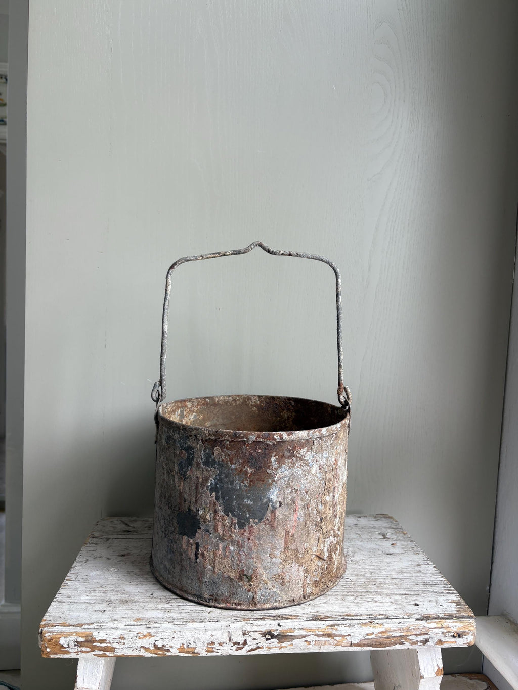 Rustic Paint Pot, Paint Kettle, Planter.