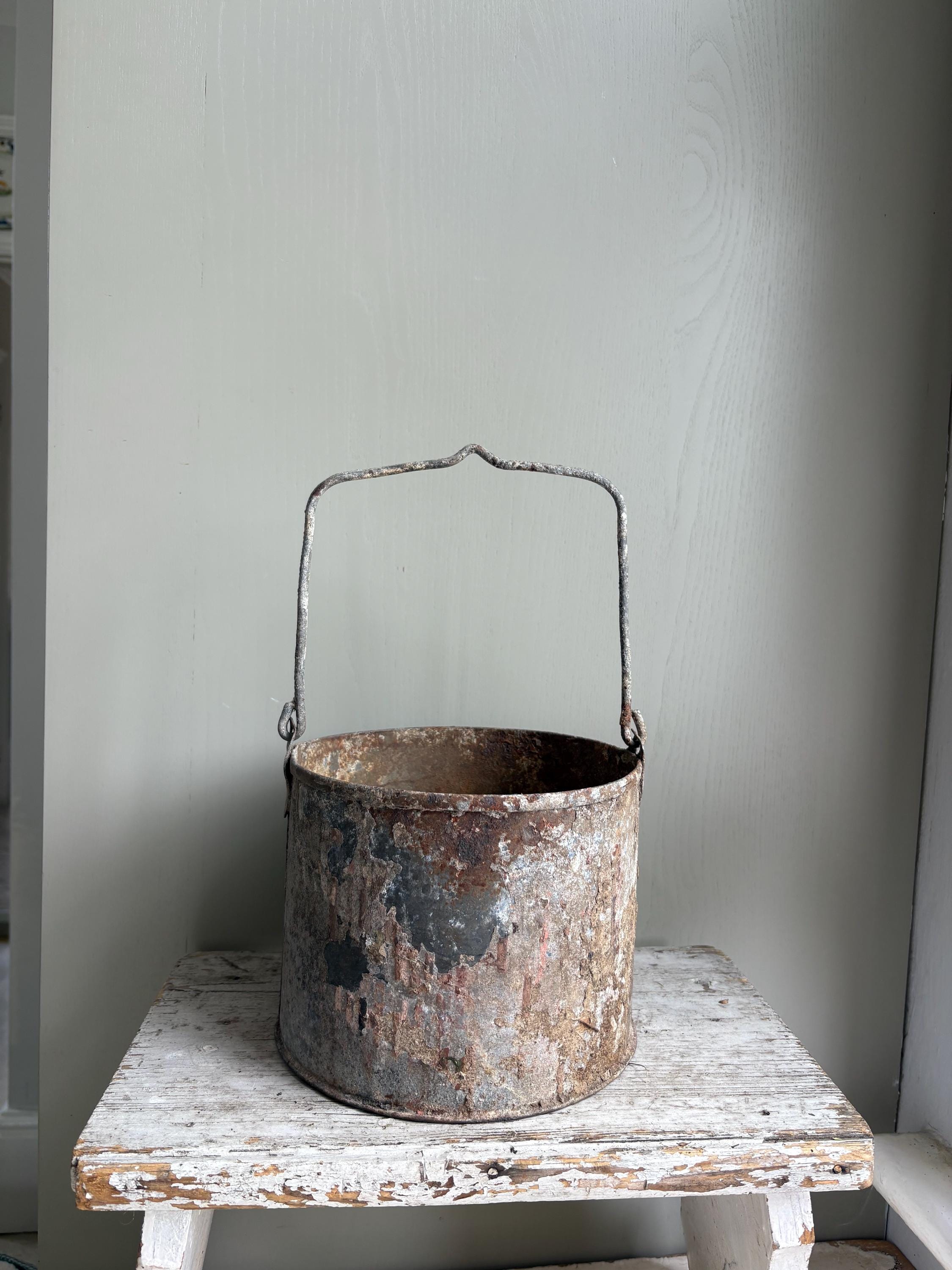 Rustic Paint Pot, Paint Kettle, Planter.