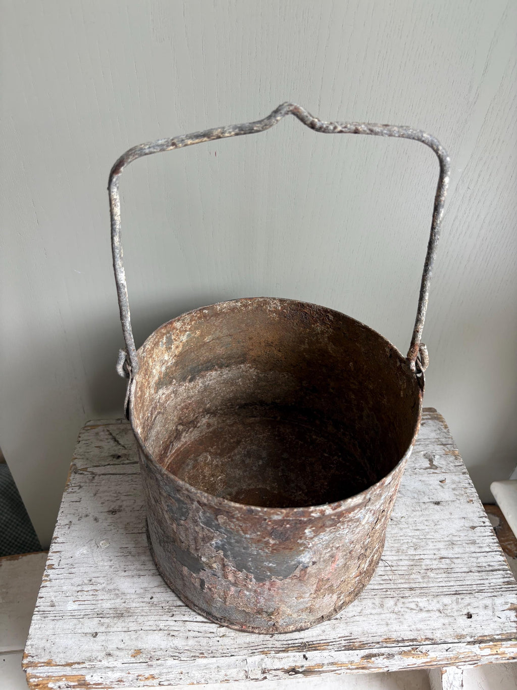 Rustic Paint Pot, Paint Kettle, Planter.
