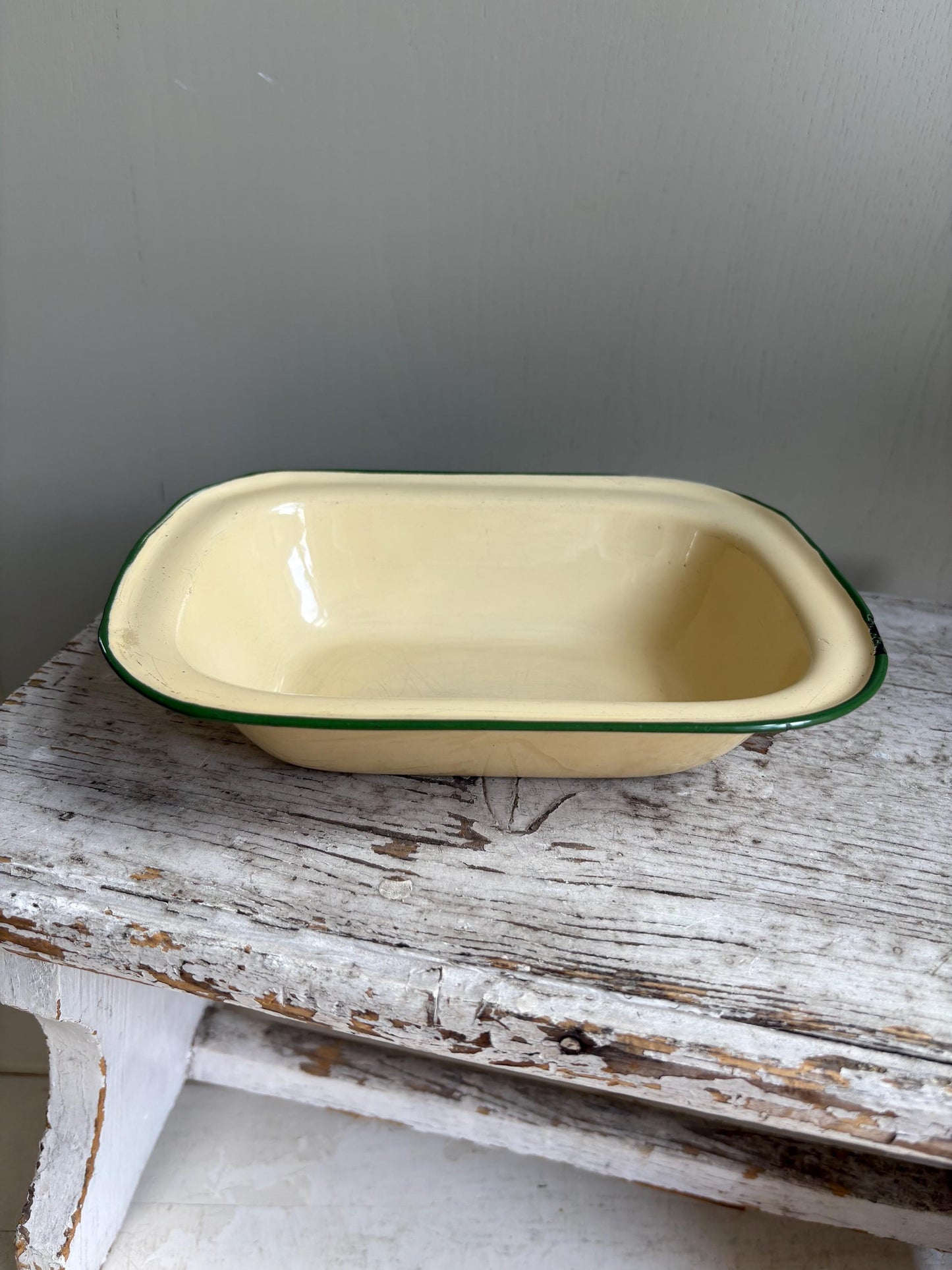Rectangular Enamelware Pie Dish, Kitchenalia.
