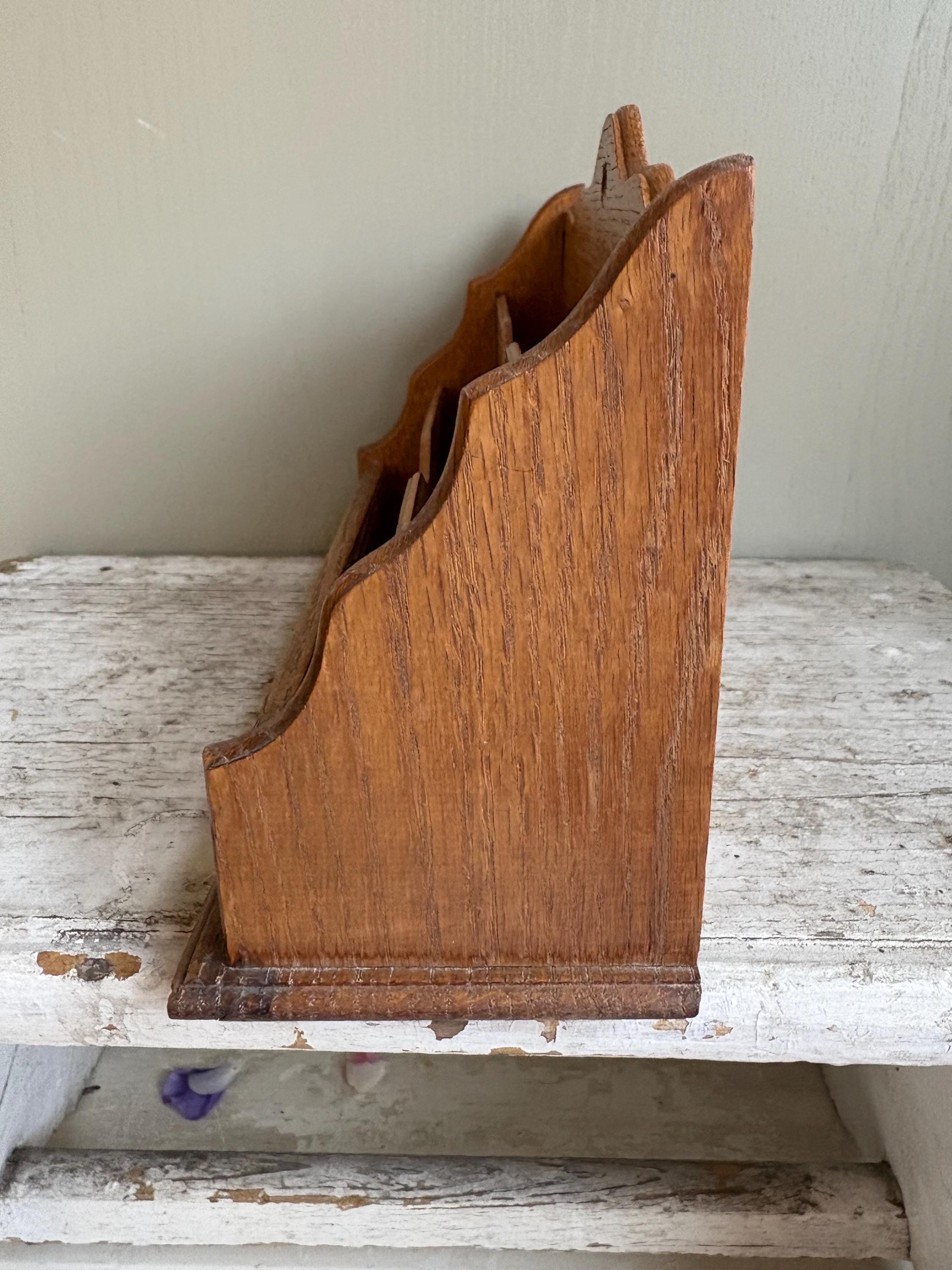 Vintage Wooden Letter Rack, Wall Hanging Letter Rack.
