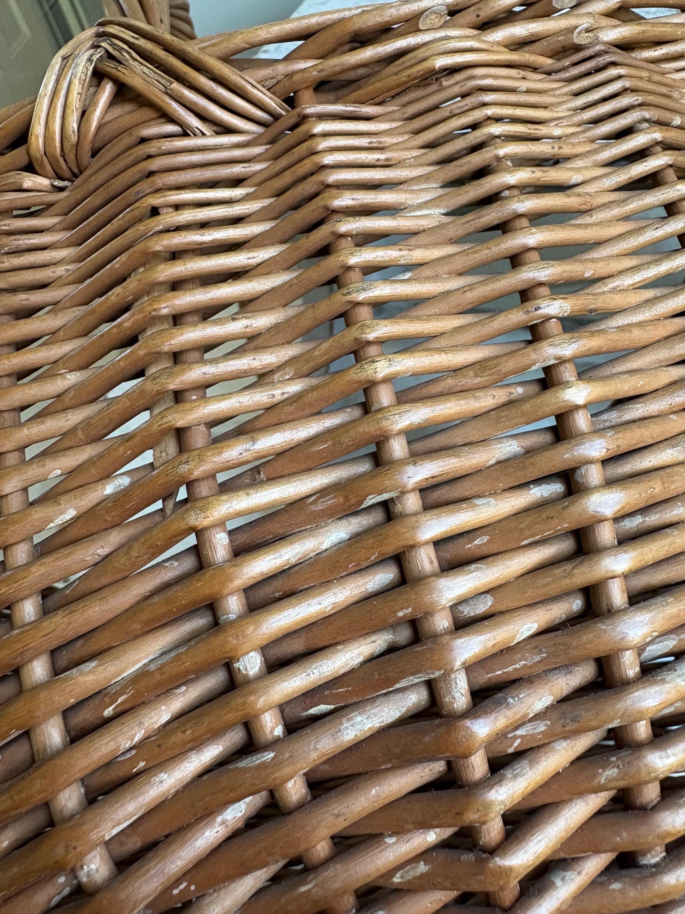 Vintage Wicker Basket, Vintage Shopping Basket