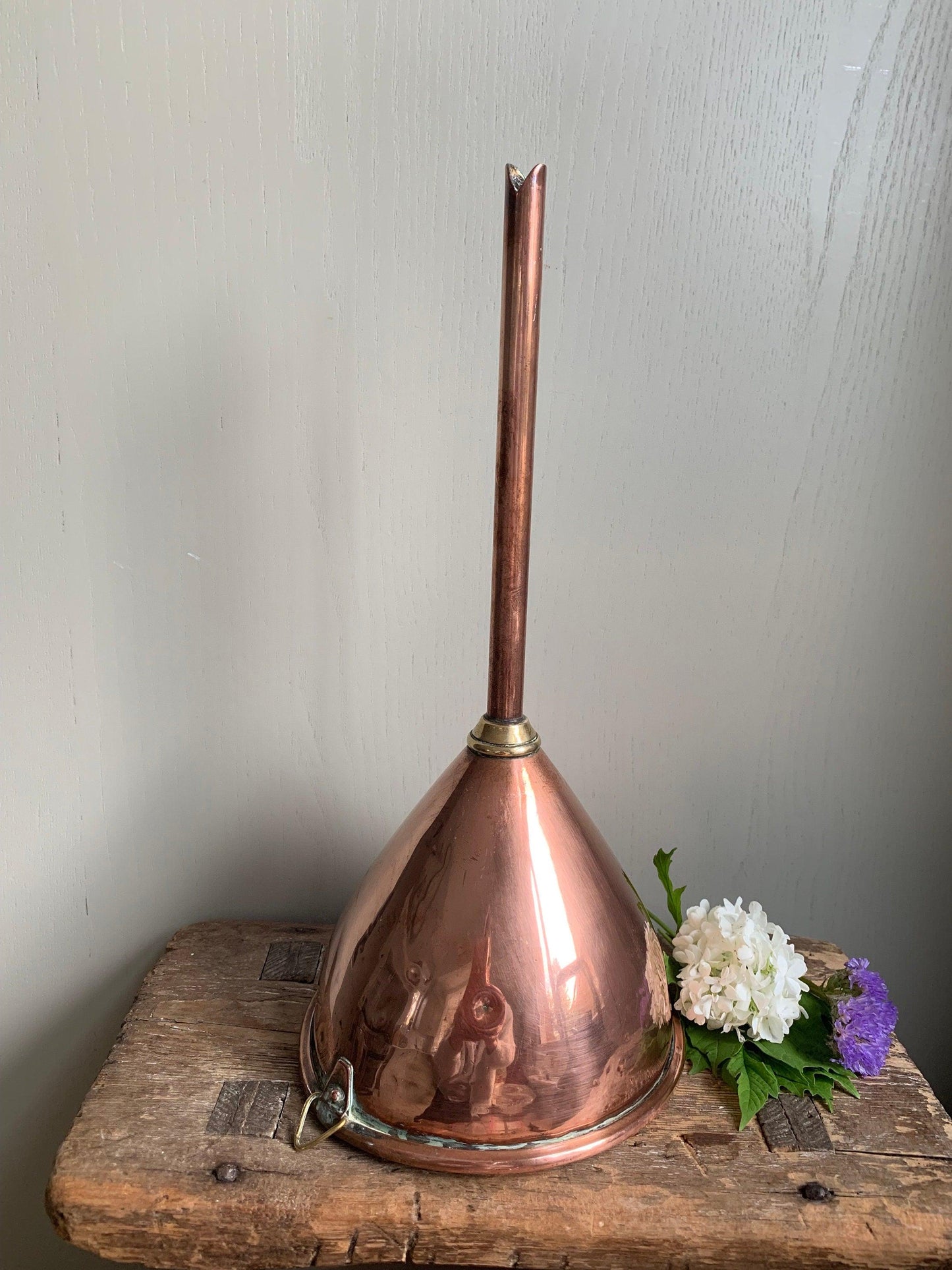 Large Old Copper Funnel, Rustic Decor, Bygone tools