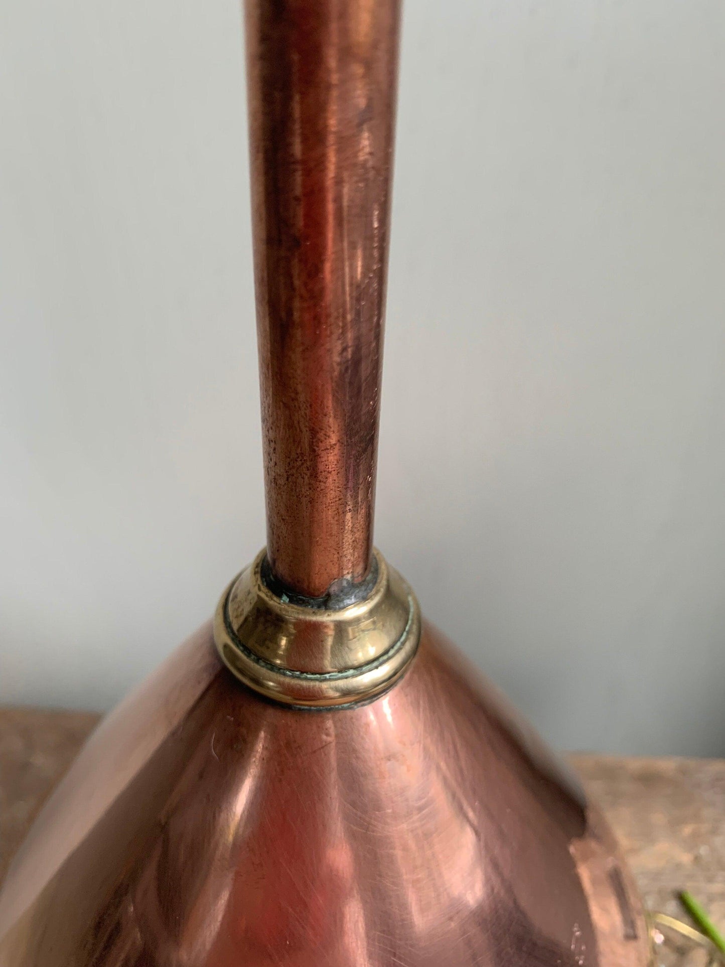 Large Old Copper Funnel, Rustic Decor, Bygone tools