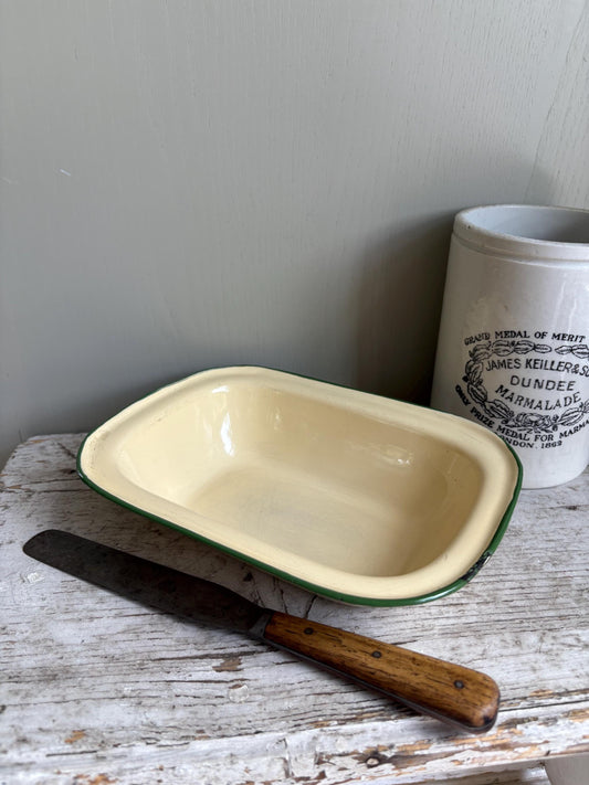 Rectangular Enamelware Pie Dish, Kitchenalia.