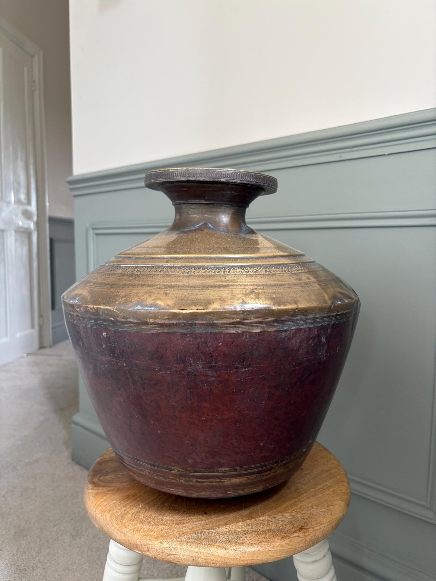 Huge Copper and Brass Indian Water Pot