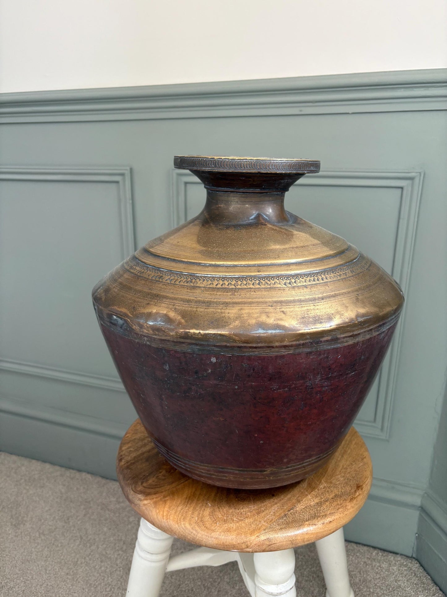 Huge Copper and Brass Indian Water Pot