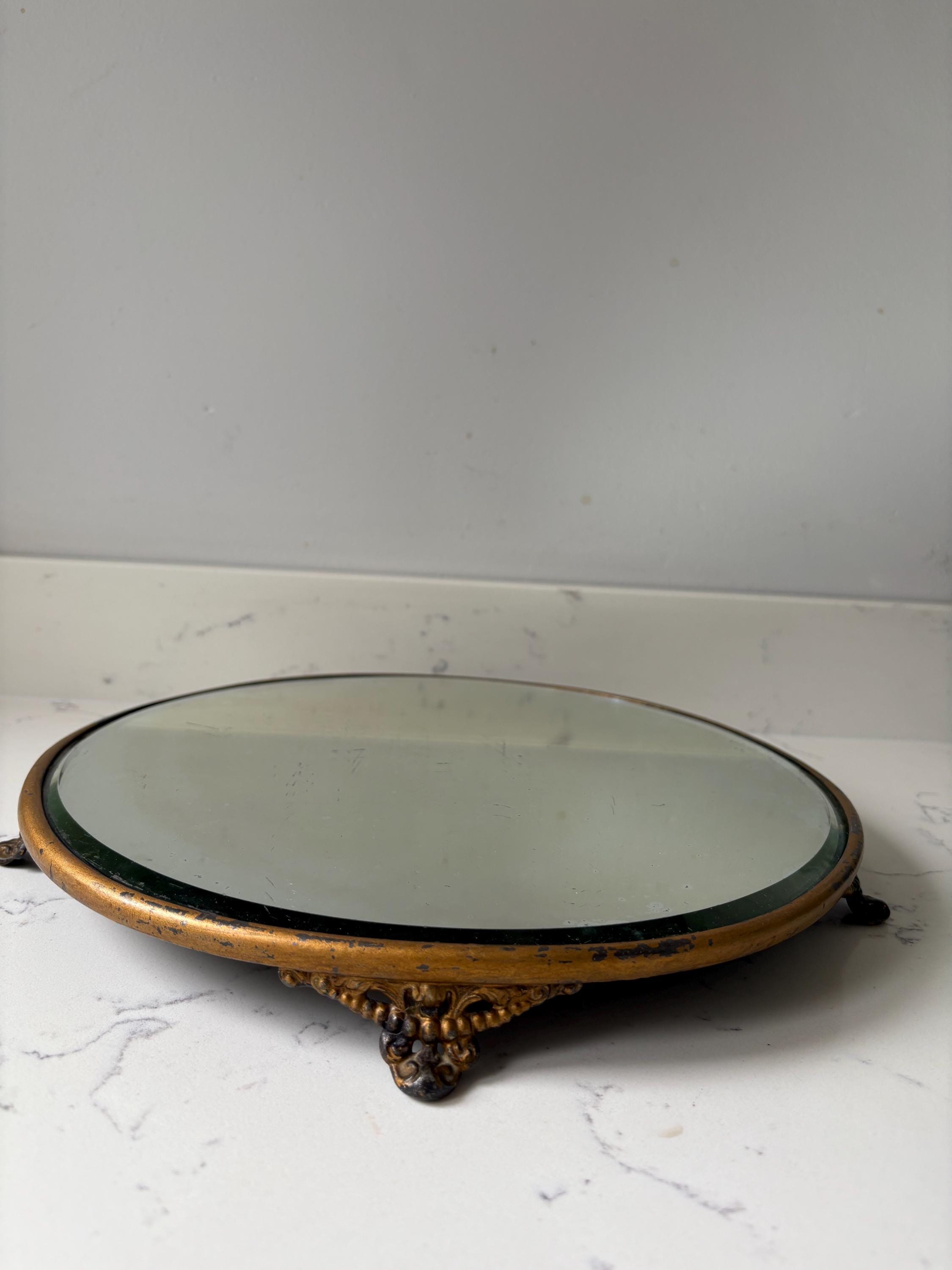 Mirrored Tray, Plateau Vanity Mirror, Dressing Table Stand.