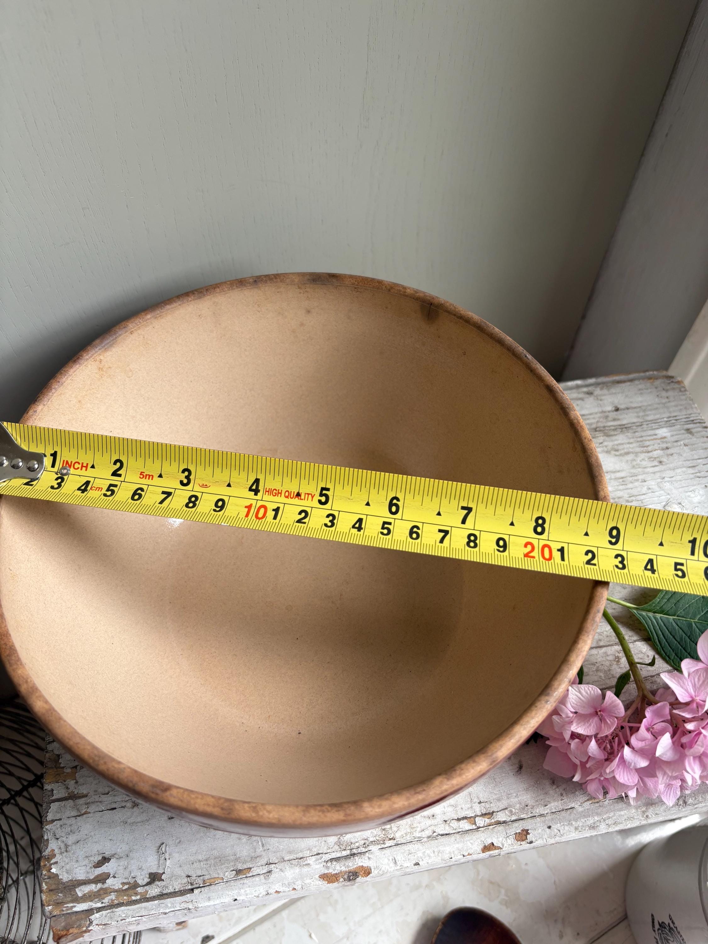 French Vintage Mixing Bowl, Gien stoneware, Rustic French Kitchen Decor.