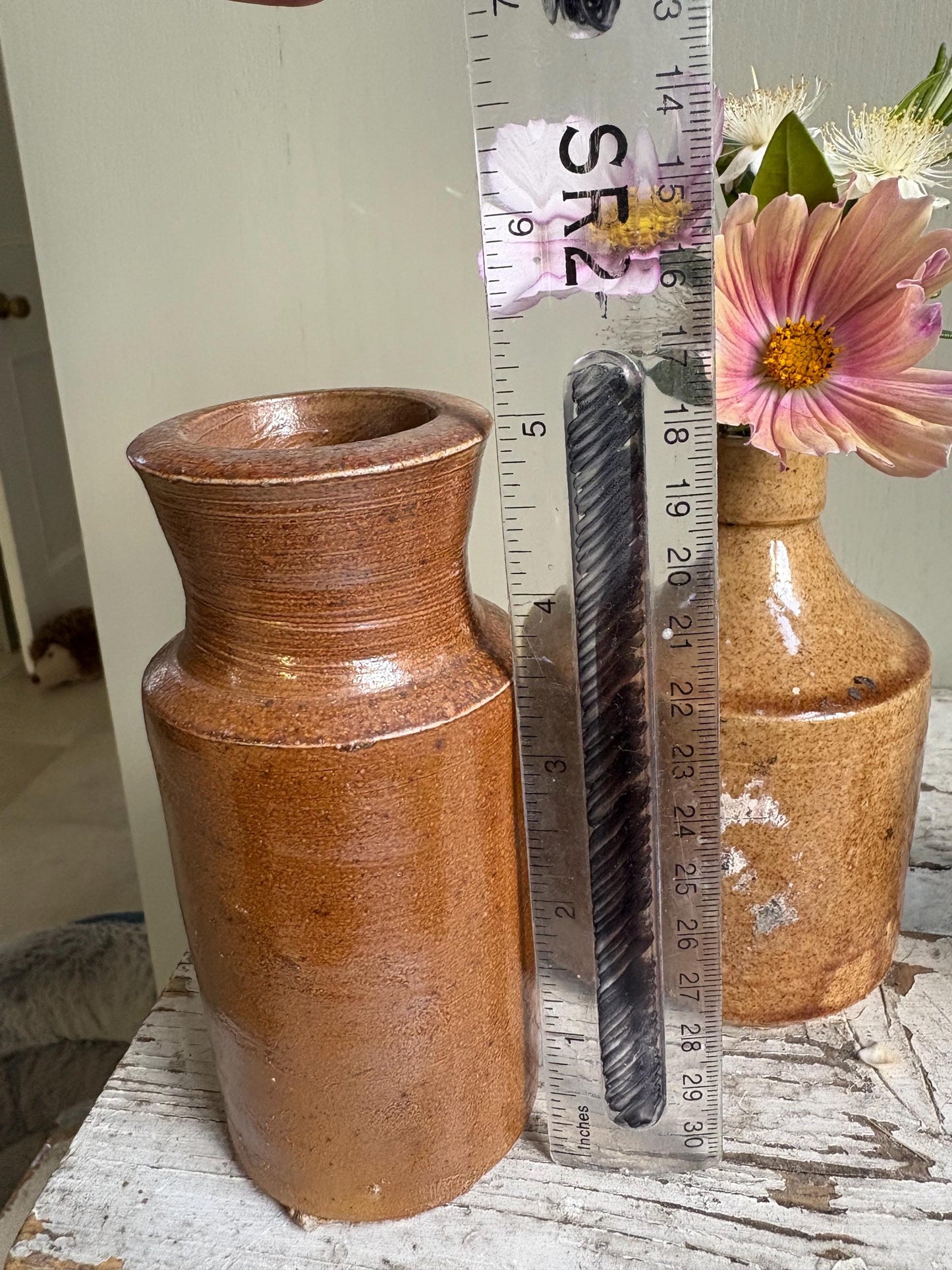 Trio of Stoneware Bottles, Price is for all Three! Bud Vases