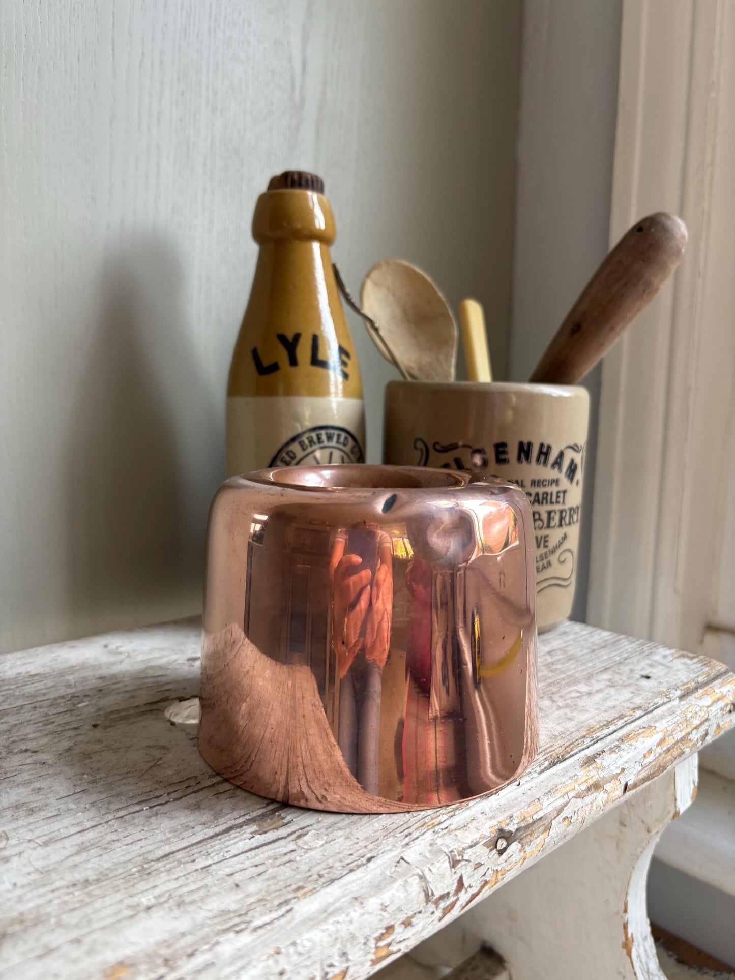 Copper Ring Mould, Antique Jelly Mould, Kitchenalia.