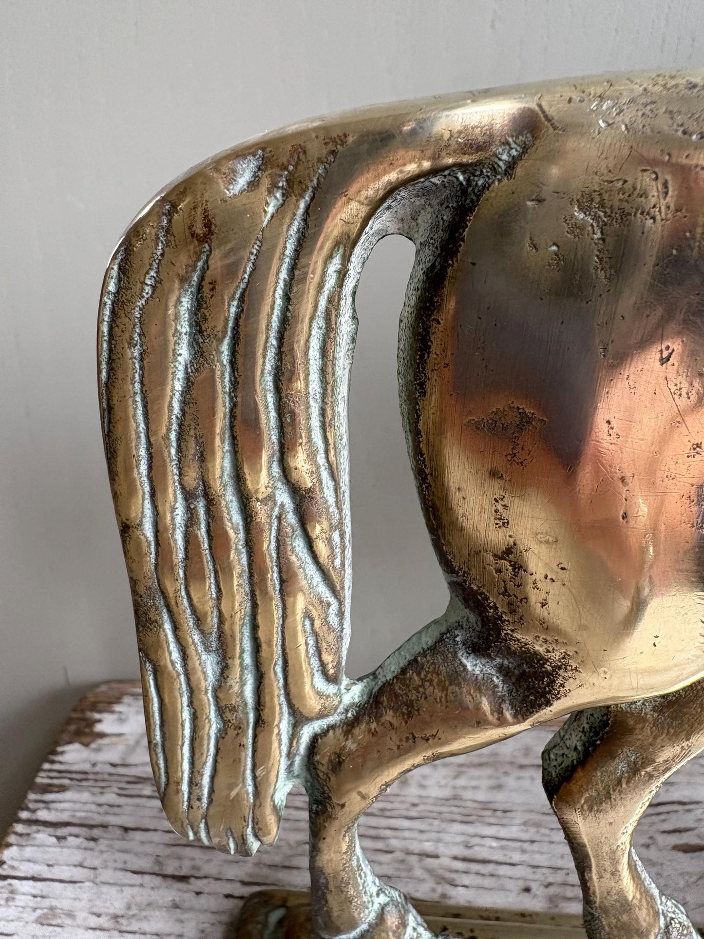 Brass Horse Doorstop, Fireplace decor, Bookend.